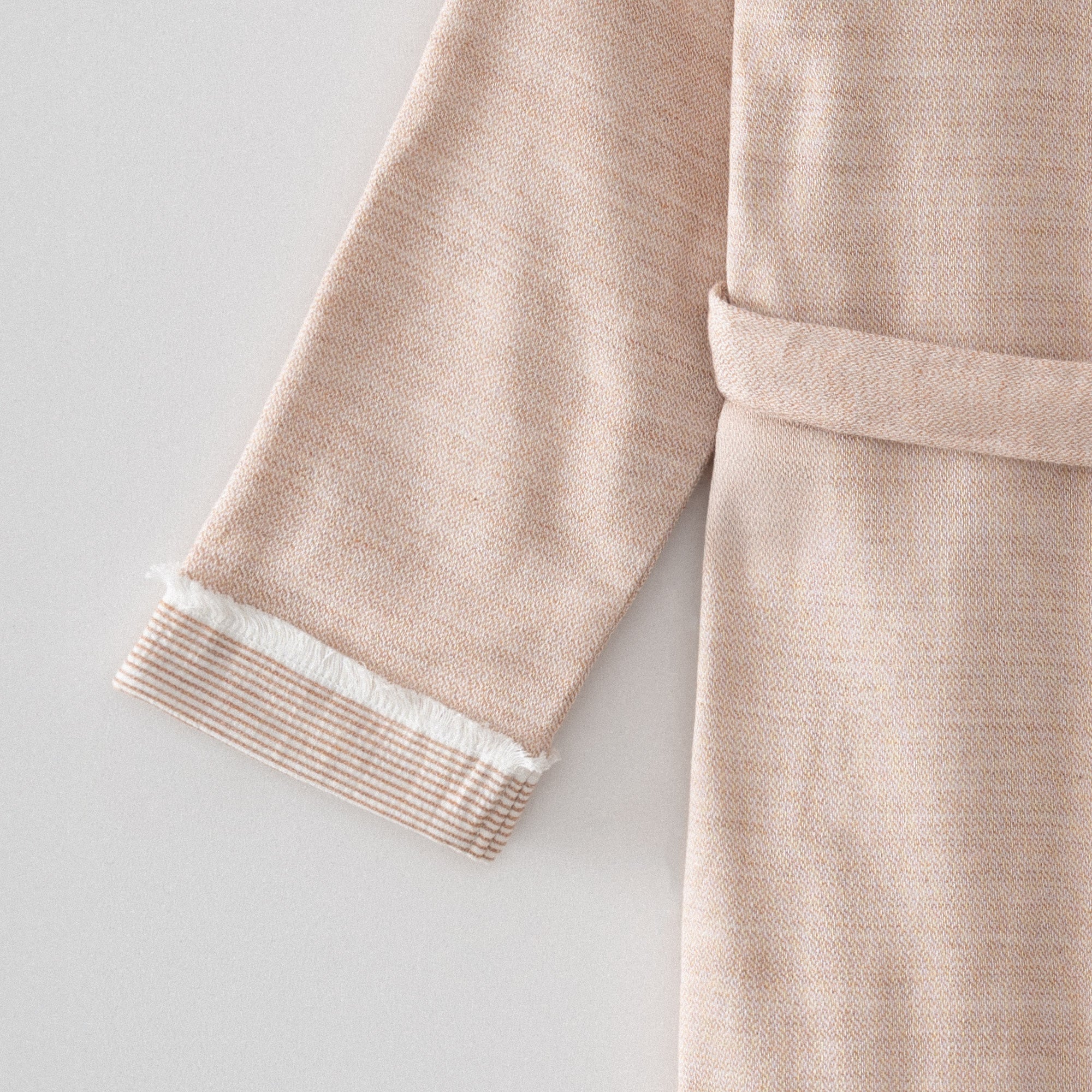 Hasna Organic Turkish Cotton Linen Women's Bathrobe Terra