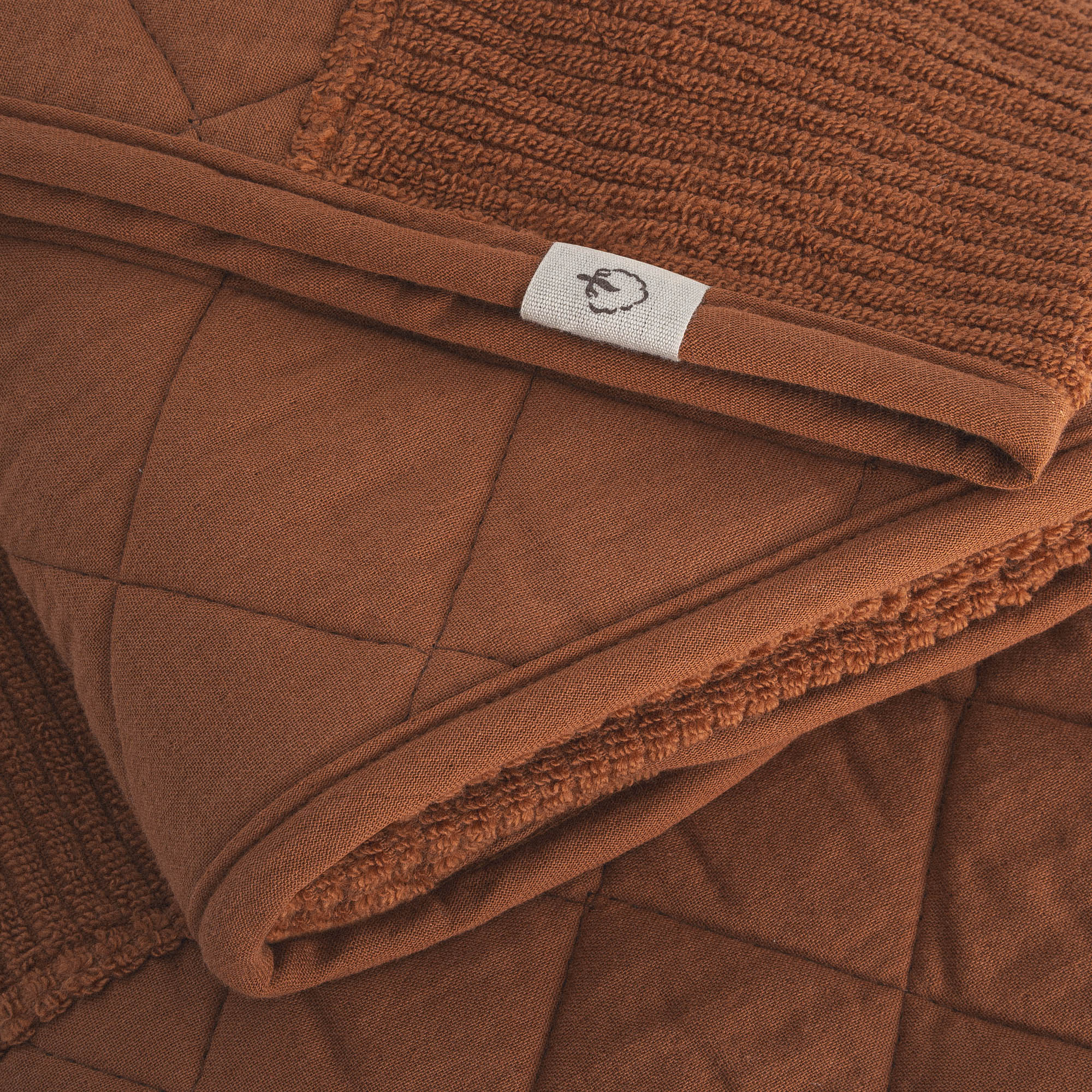 Hüma Cotton Quilted Bath Towel Set Pack of 3 Terra