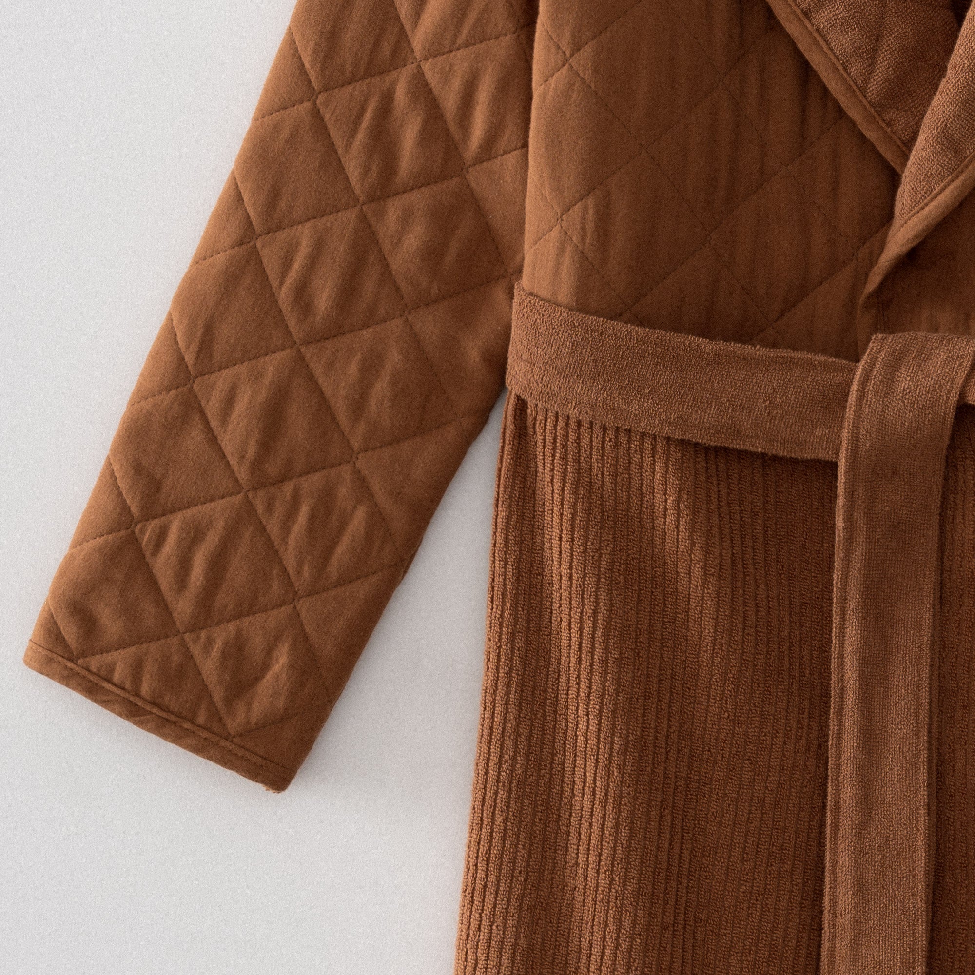 Hüma Quilted Turkish Cotton Women's Bathrobe Terra