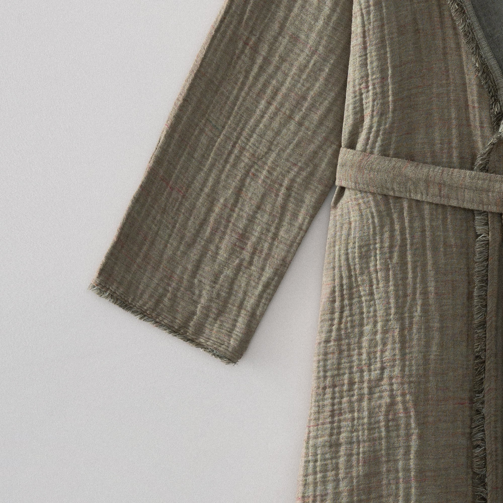 Muna Organic Turkish Cotton Men's Bathrobe Inject Green-Dark Green