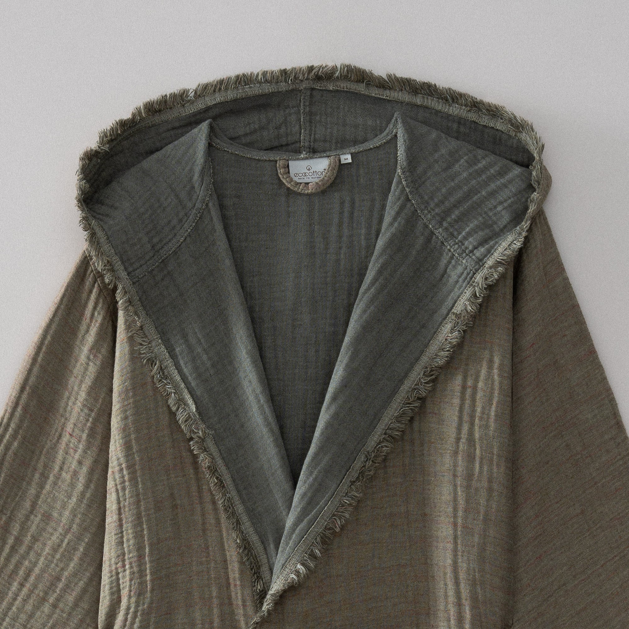 Muna Organic Turkish Cotton Men's Bathrobe Inject Green-Dark Green