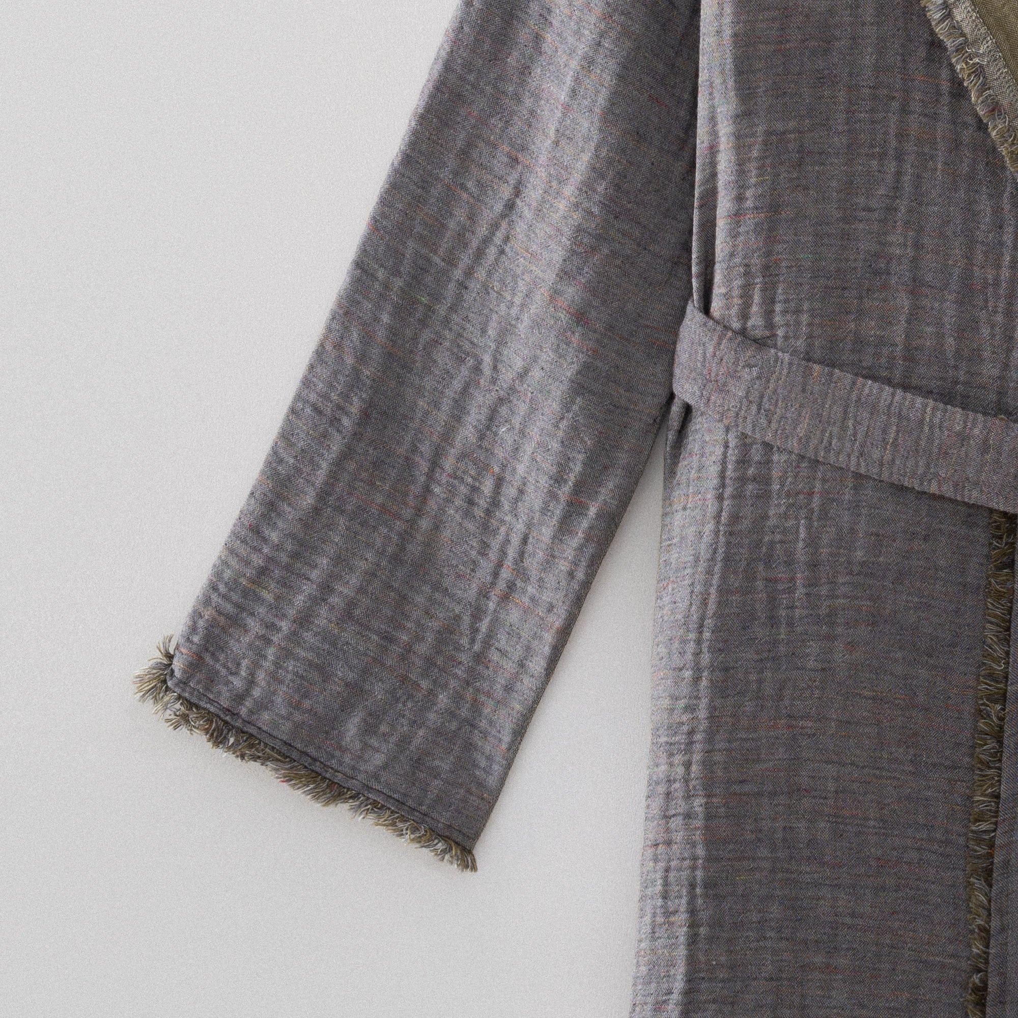 Muna Woman Bathrobe 100% Organic Cotton Inject Green-Anthracite