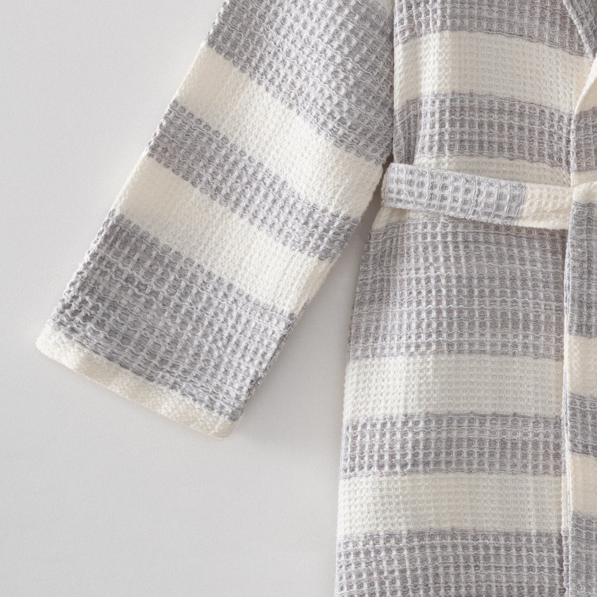 Ikra Pestemal Male Bathrobe %100Organic Cotton Jacquard Gray