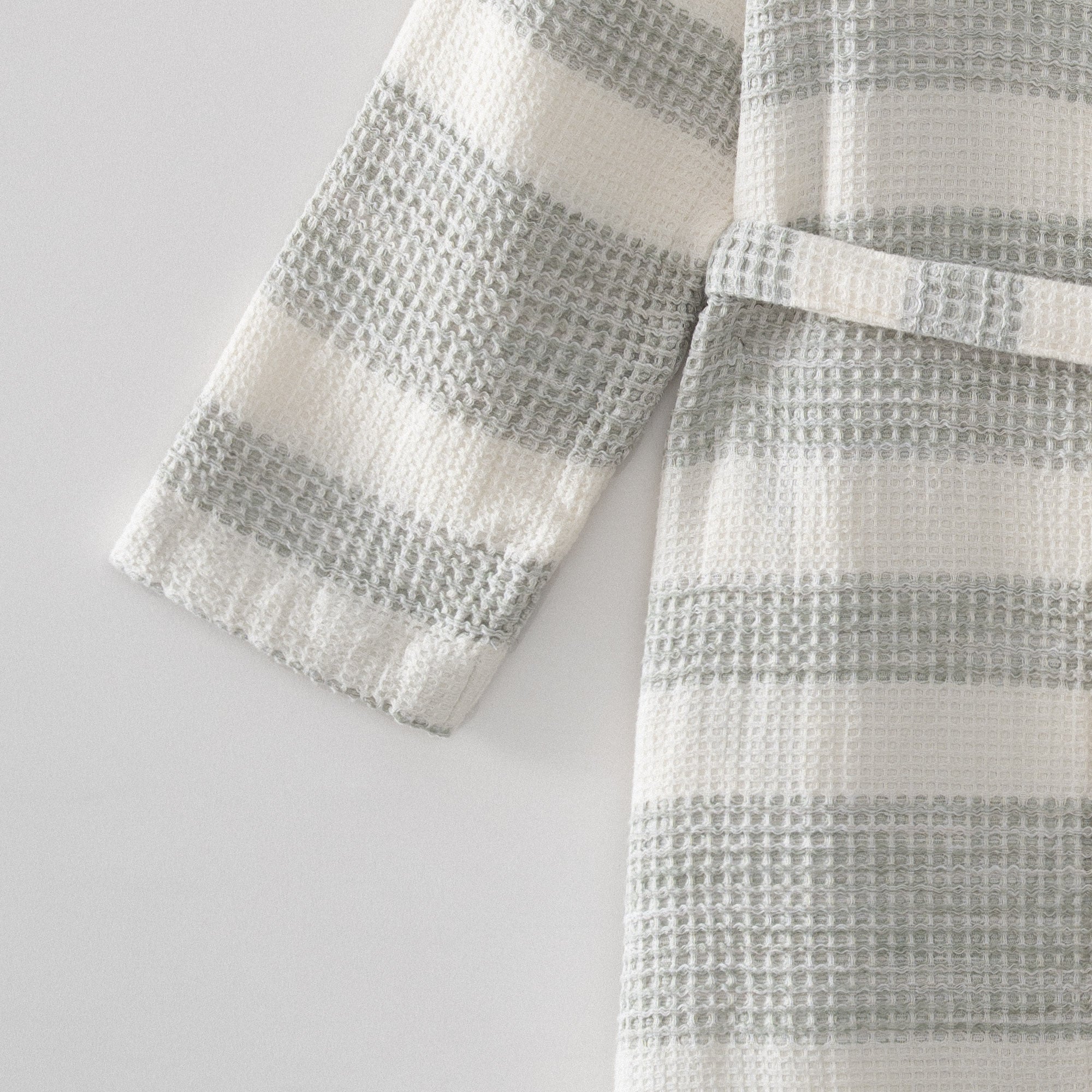 Ikra Pestemal Male Bathrobe %100Organic Cotton Jacquard Khaki