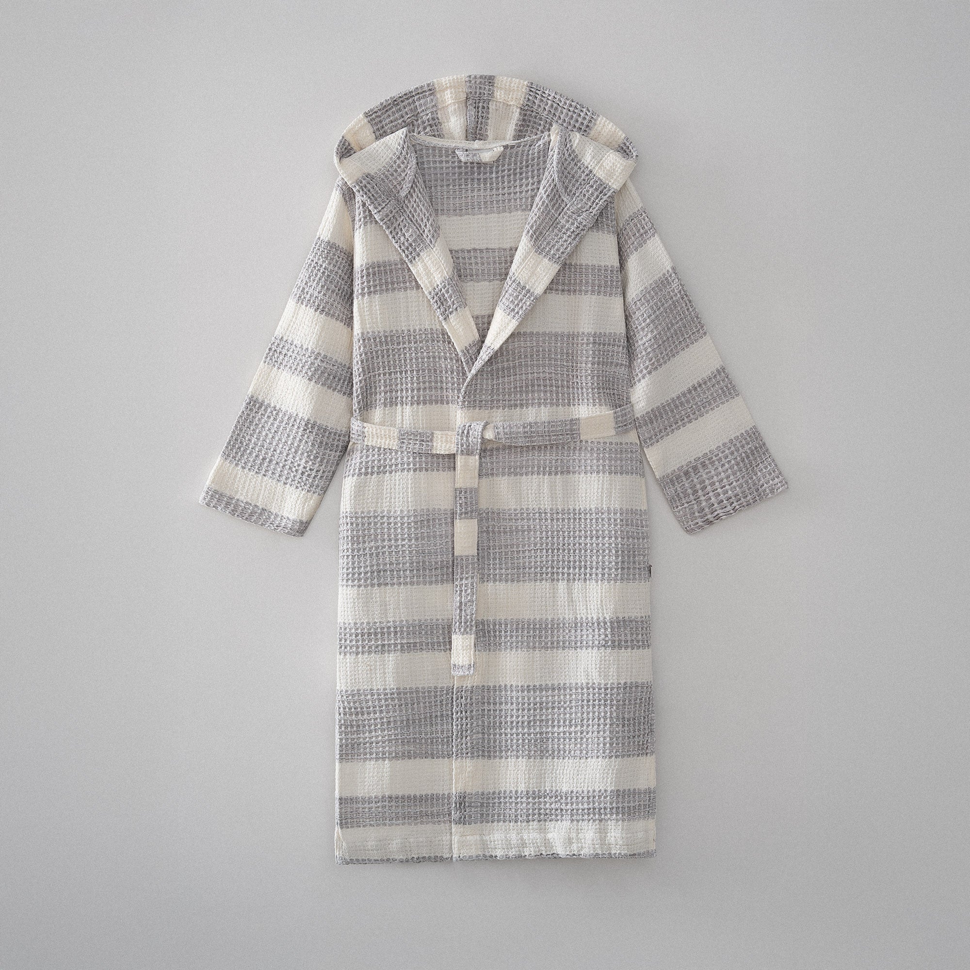 Ikra Pestemal Female Bathrobe %100Organic Cotton Jacquard Gray