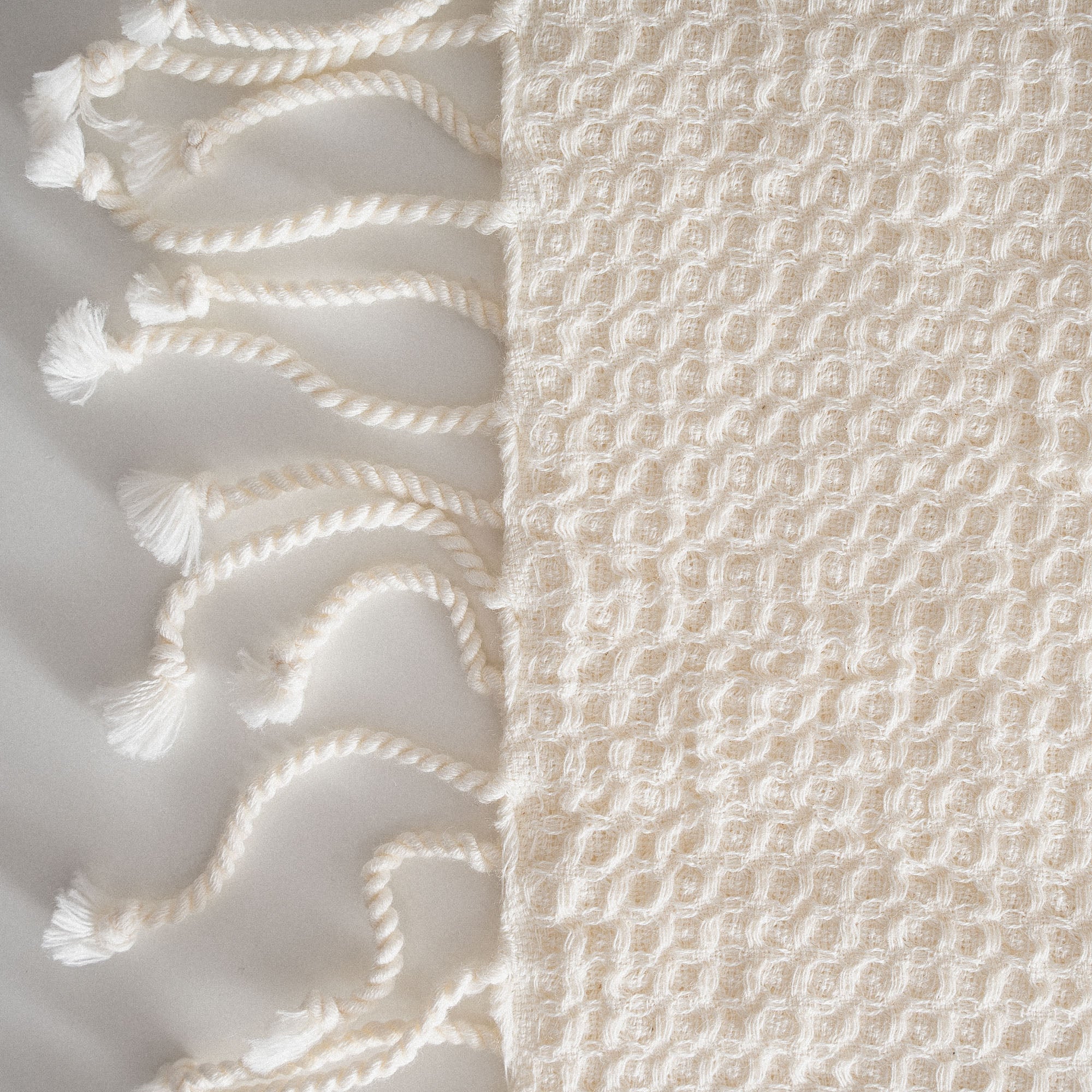 Ikra Pestemal %100 Organic Cotton Jacquard Beige 90X180 Cm