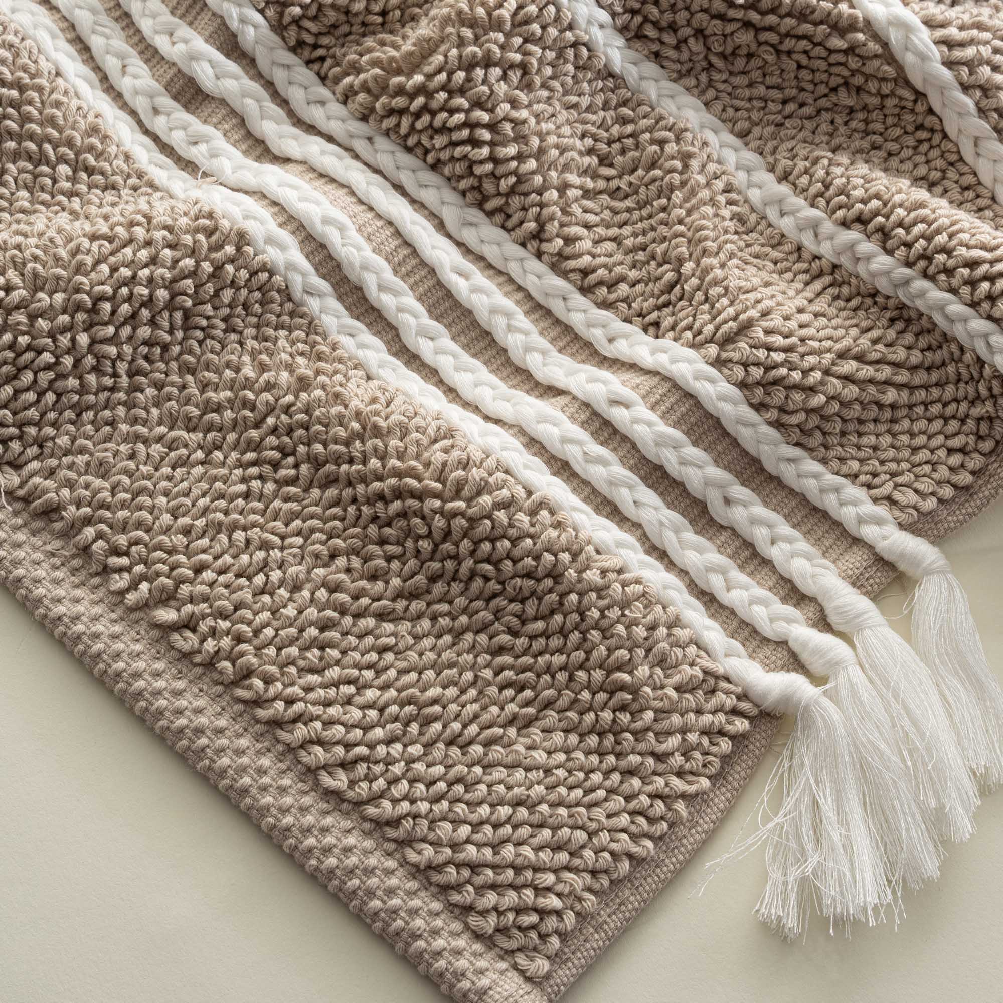 Karnella Bath Mat 100% Cotton Beige 50x80 Cm