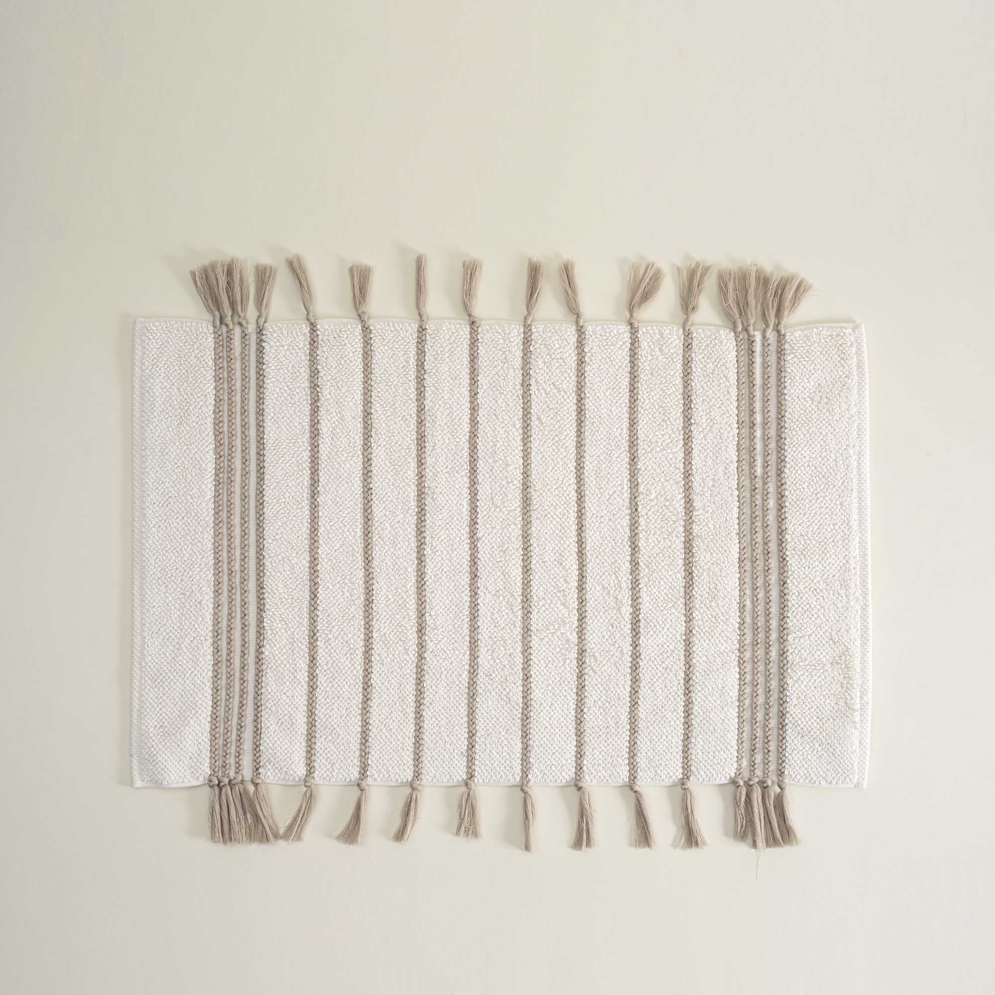 Karnella Bath Mat 100% Cotton Cream 50x80 Cm
