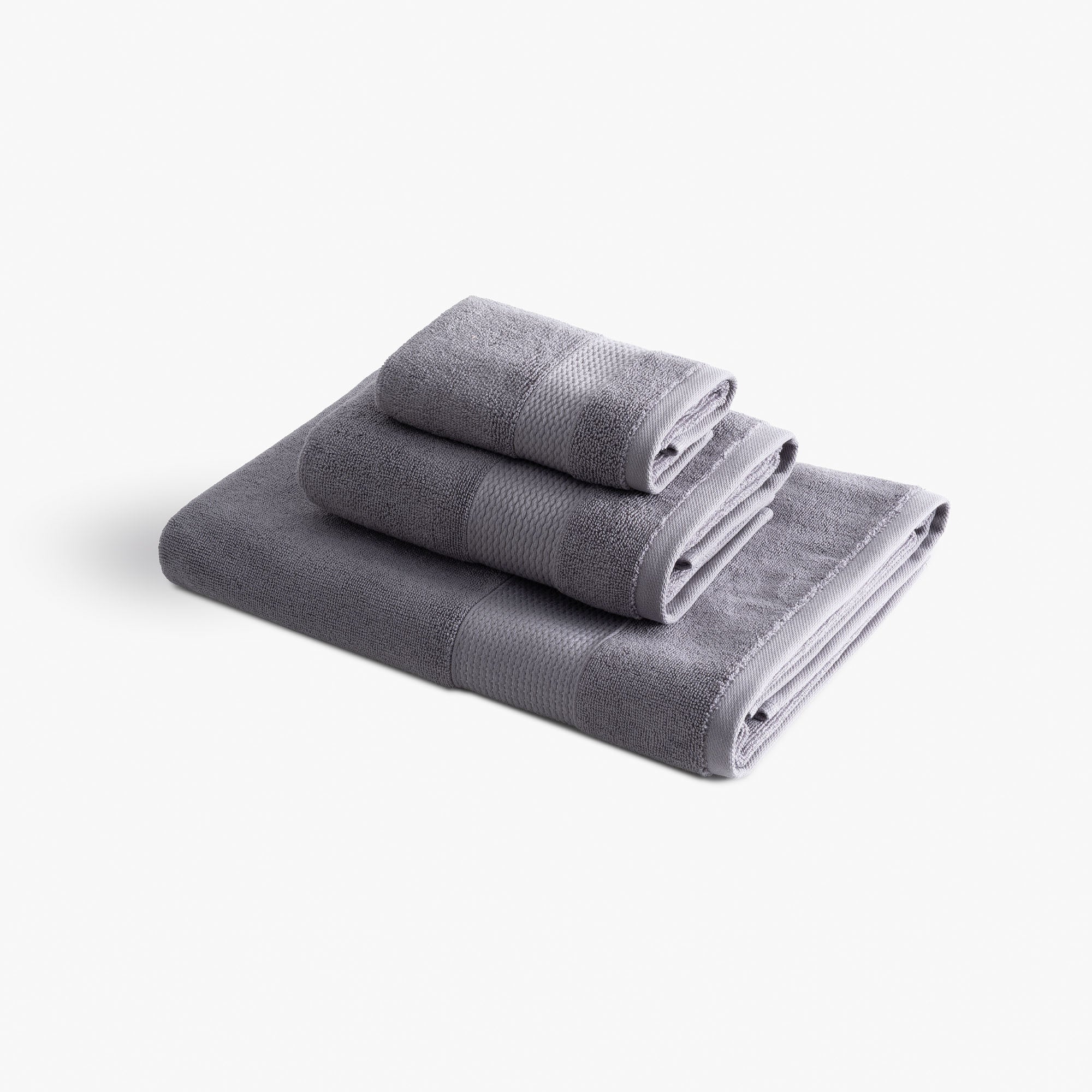Lara Cotton Bath Towel Set of 3 Dark Gray