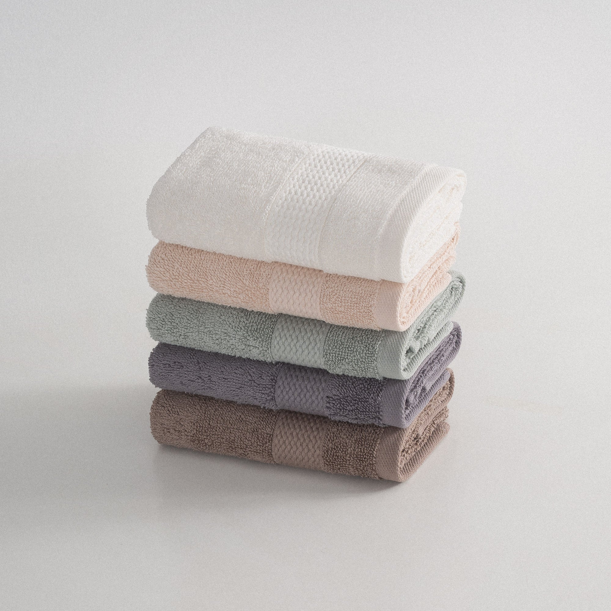 Lara Turkish Cotton Wash Cloth Towel Set of 5 Assorted