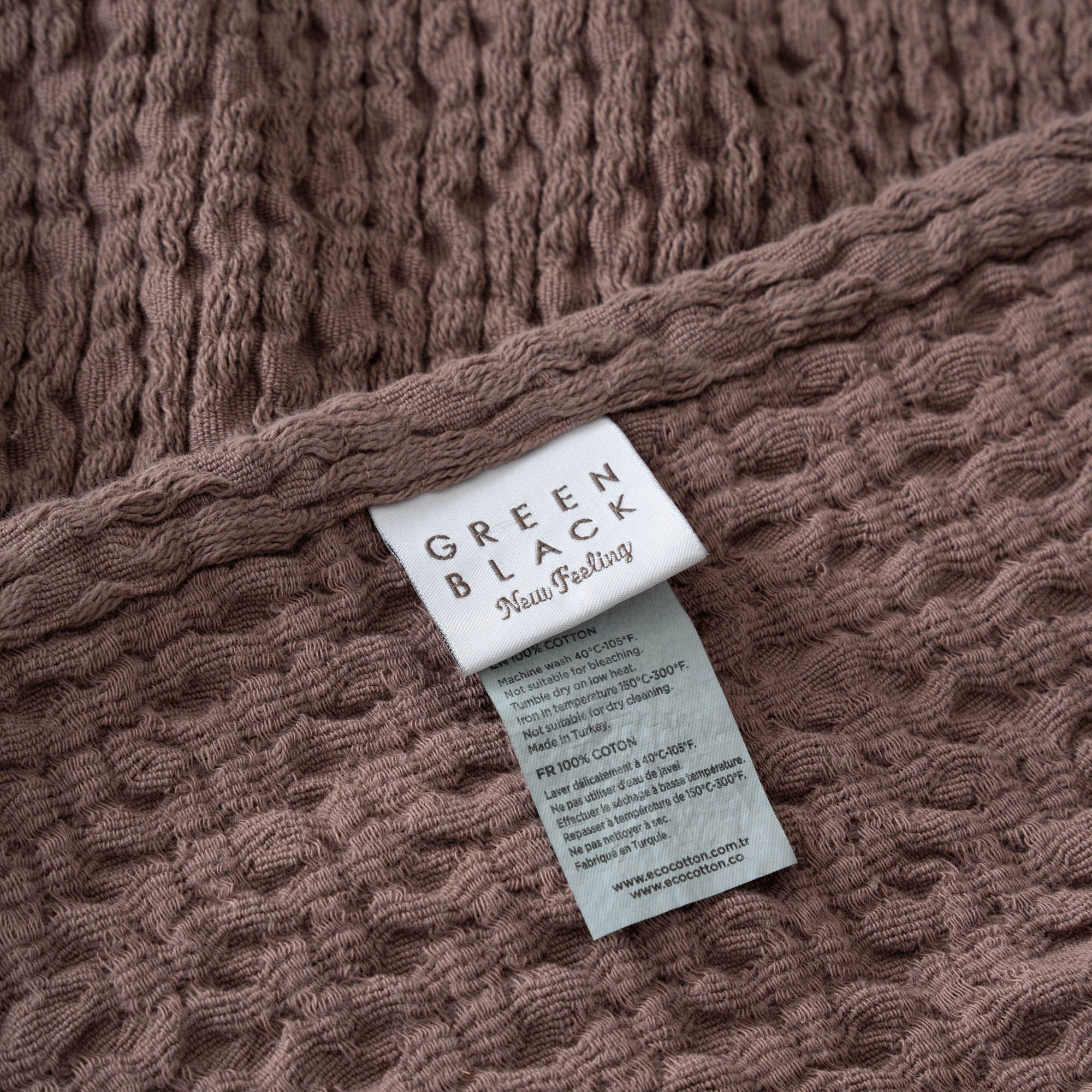 Lara Cotton Double Pique Bedspread Brown