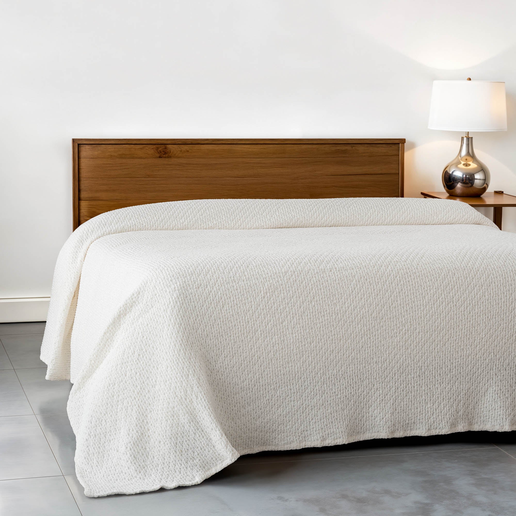 Lara Turkish Cotton Double Pique Bedspread Cream
