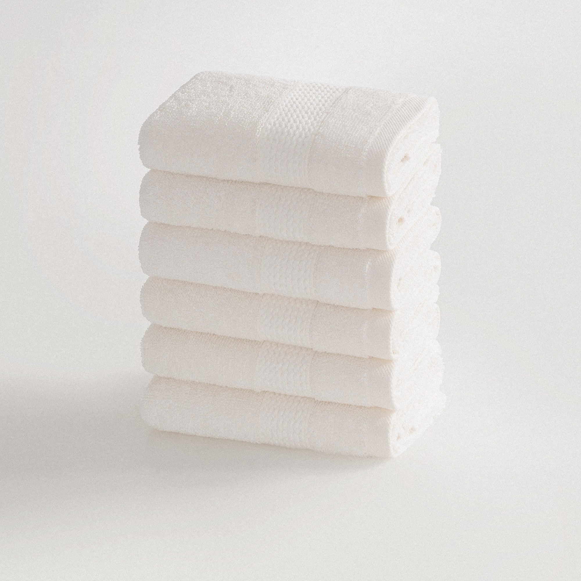 Lara Turkish Cotton Wash Cloth Towel Set of 6 Cream