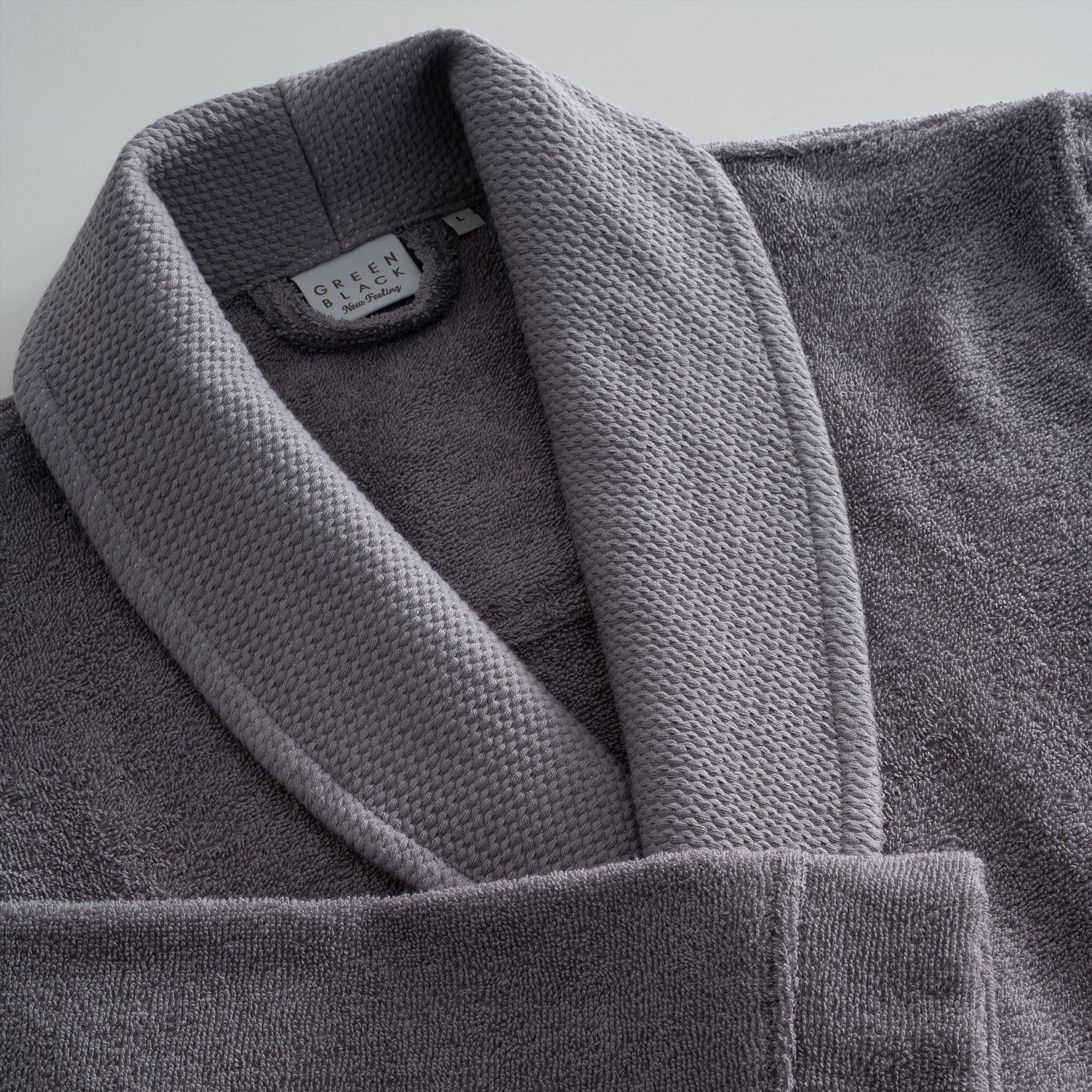Lara Turkish Cotton Men's Bathrobe Dark Gray
