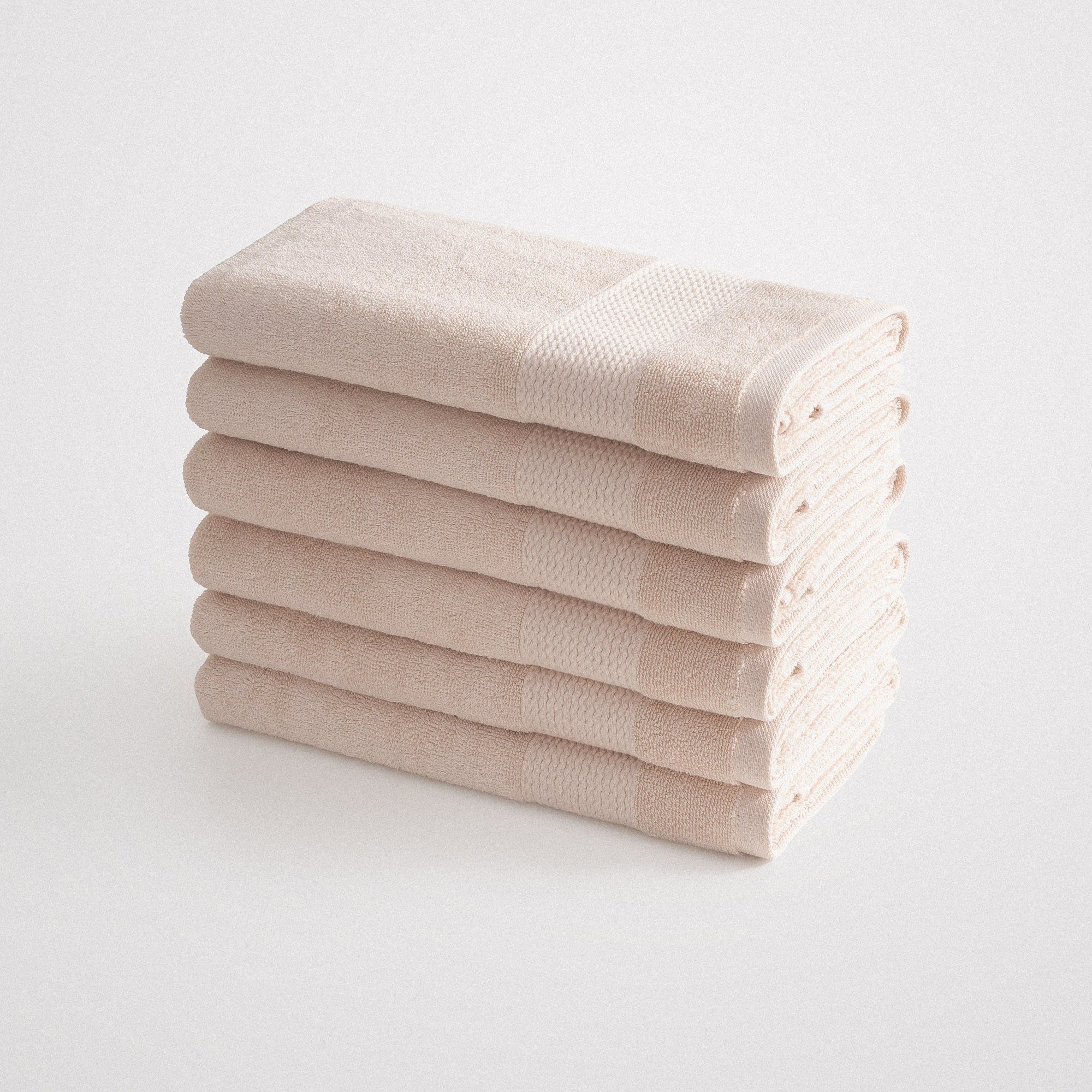 Lara Turkish Cotton Hand Towel Set of 6 Light Salmon