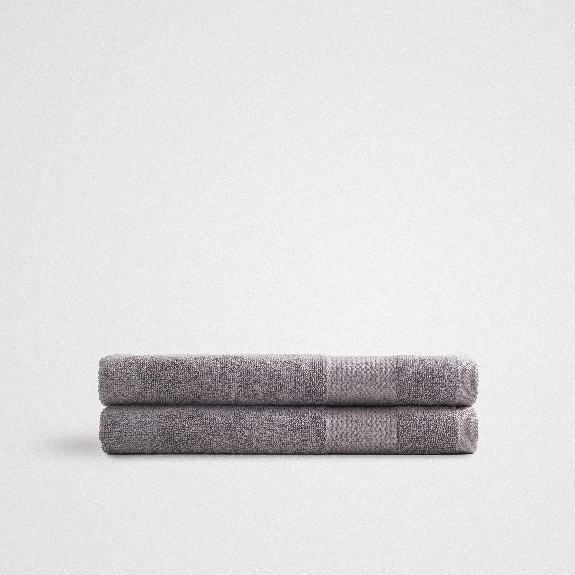 Lara Cotton Hand Towel Set of 2 Dark Gray