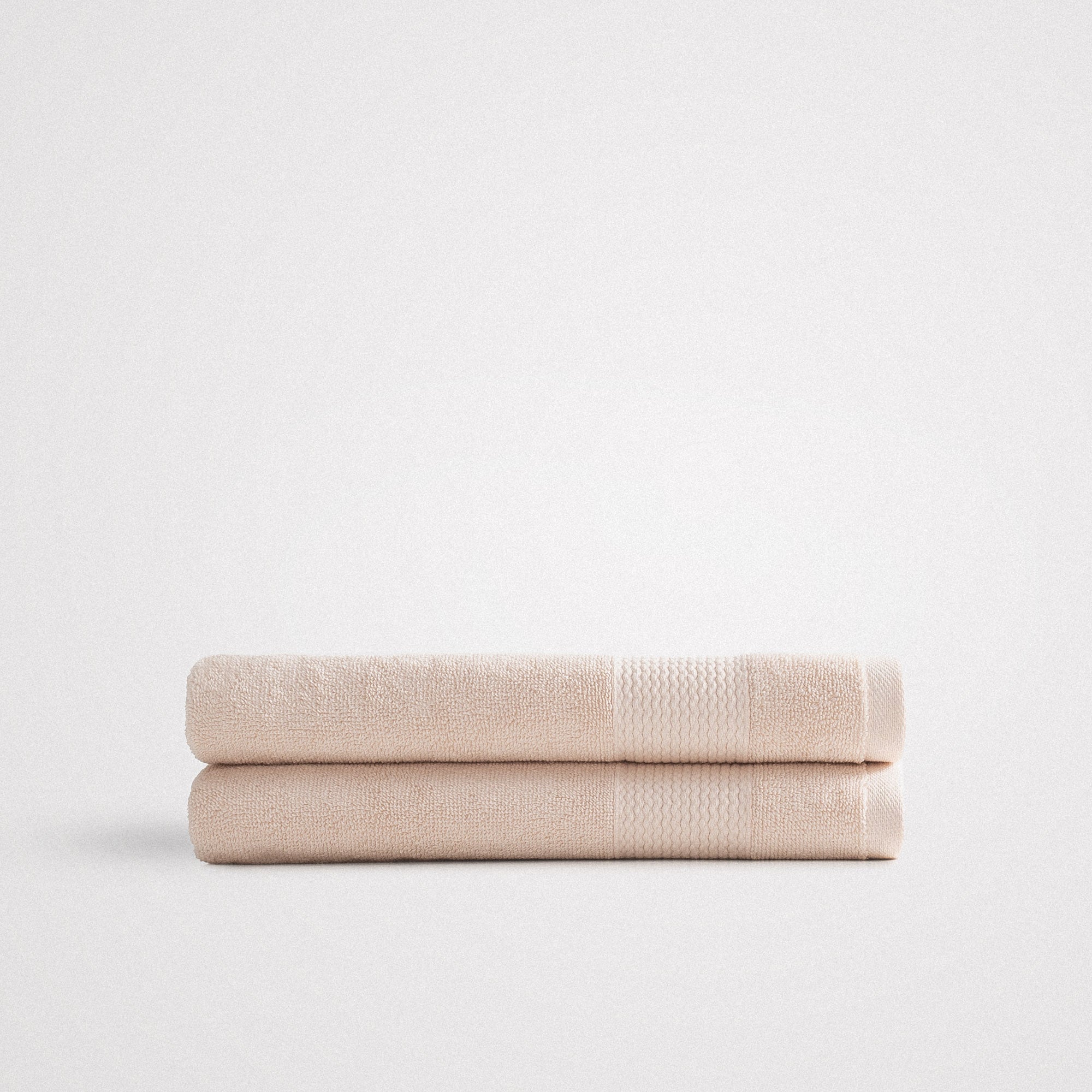 Lara Cotton Hand Towel Set of 2 Light Salmon