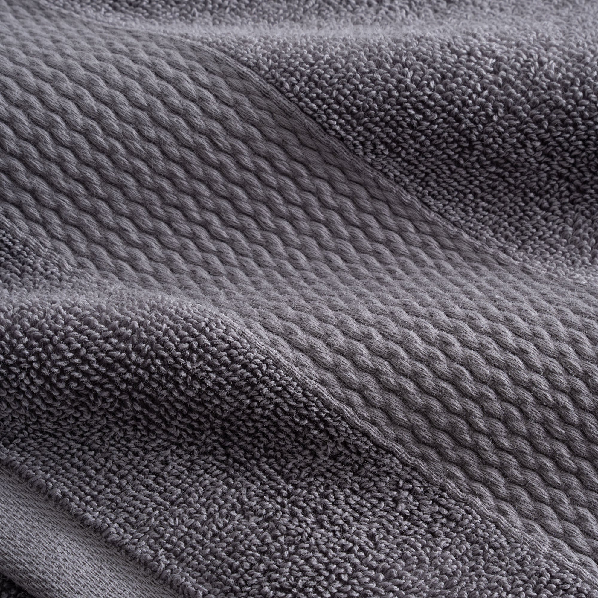 Lara Turkish Cotton Bath Towel Set of 6 Dark Gray