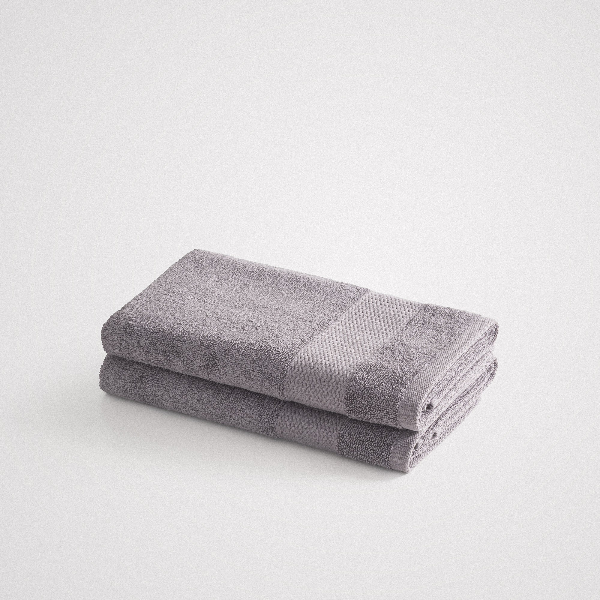 Lara Turkish Cotton Hand Towel Set of 2 Dark Gray