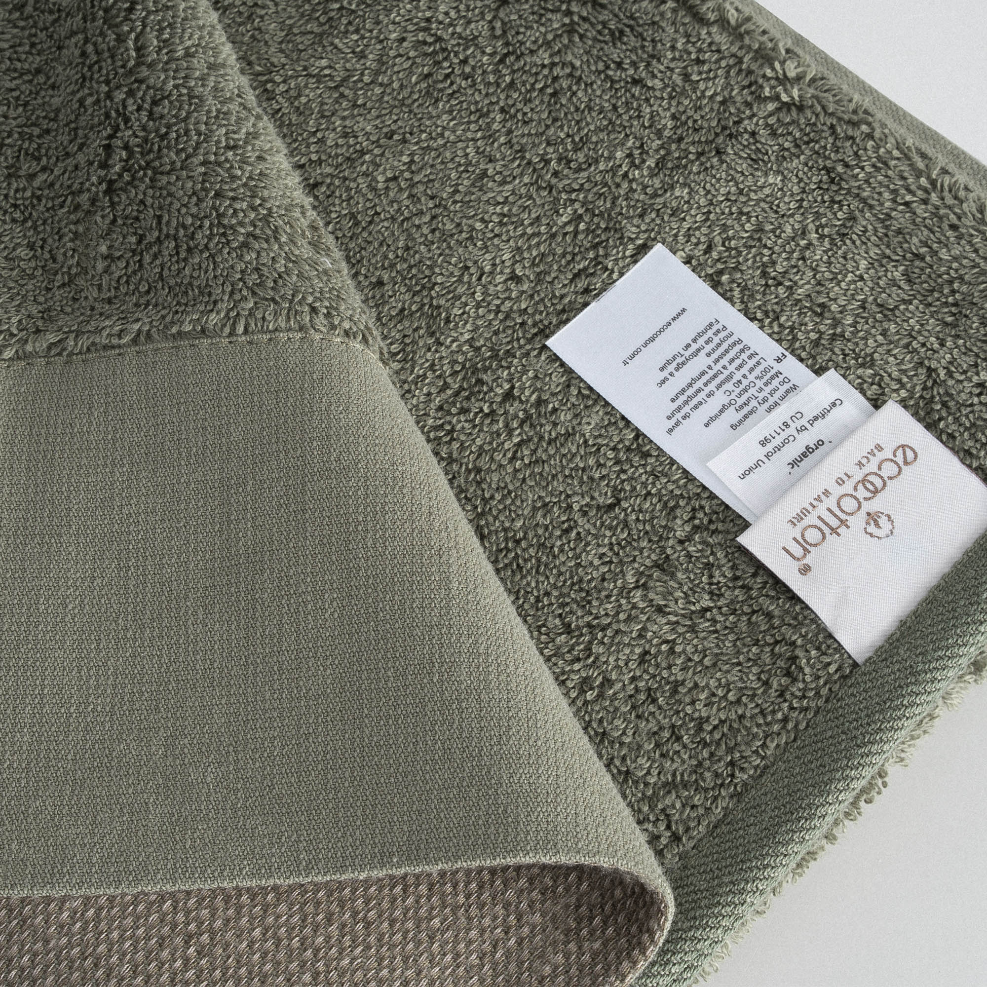 Masal Bath Towel 100% Organic Cotton Embroidery Green 80x150 Cm