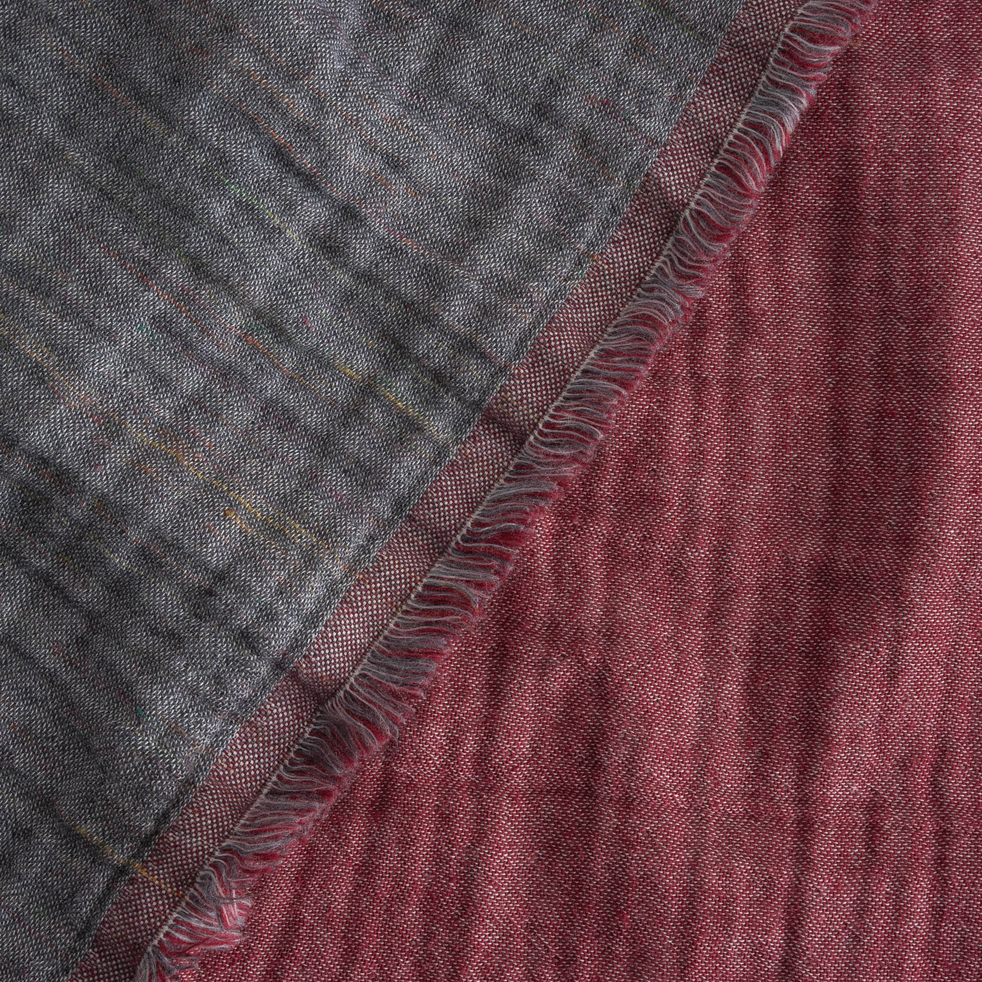 Muna Double Bedspread 100% Organic Cotton Inject Bordeaux -Anthracite 230x250 Cm