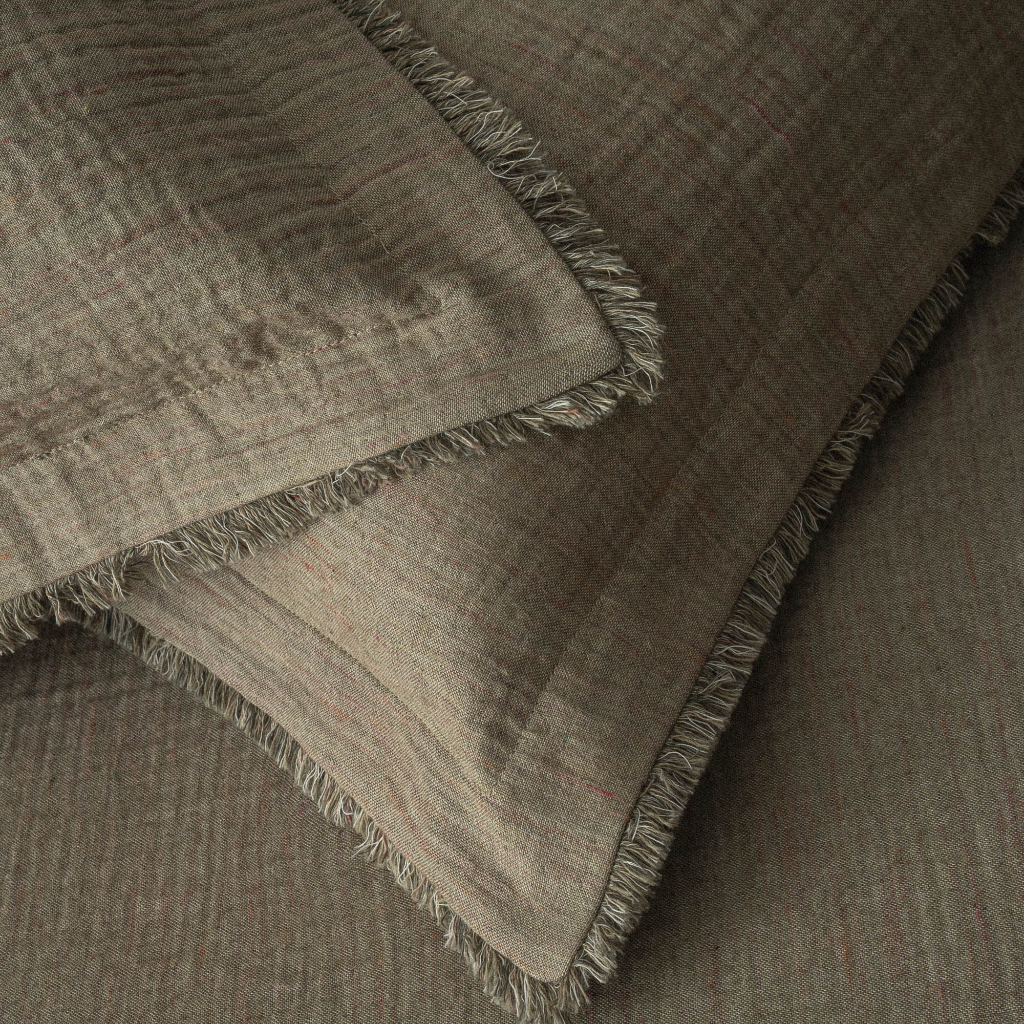 Muna Organic Turkish Cotton Double Bedspread Set Inject Green-Dark Green