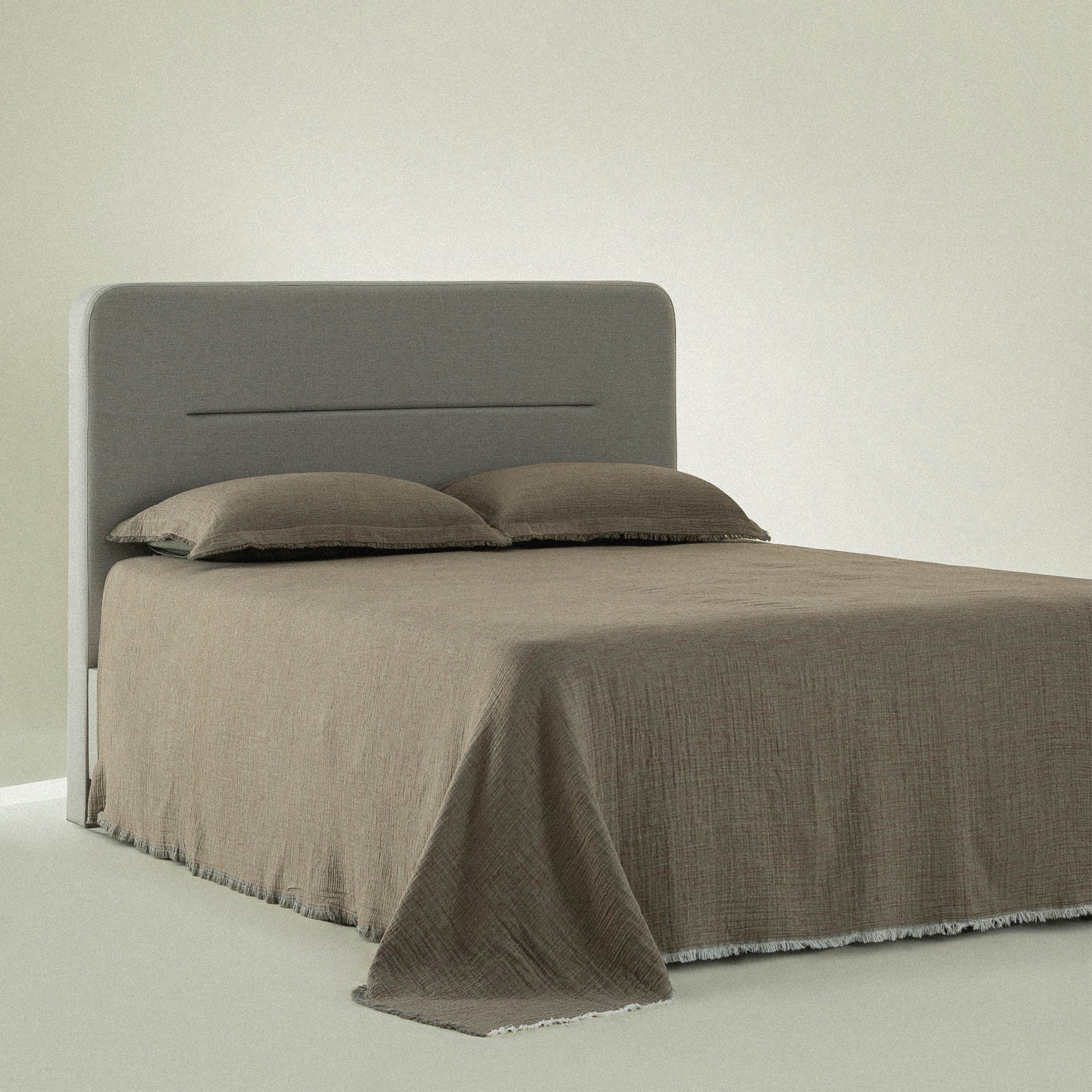 Muna Organic Turkish Cotton Double Bedspread Set Inject Green-Dark Green