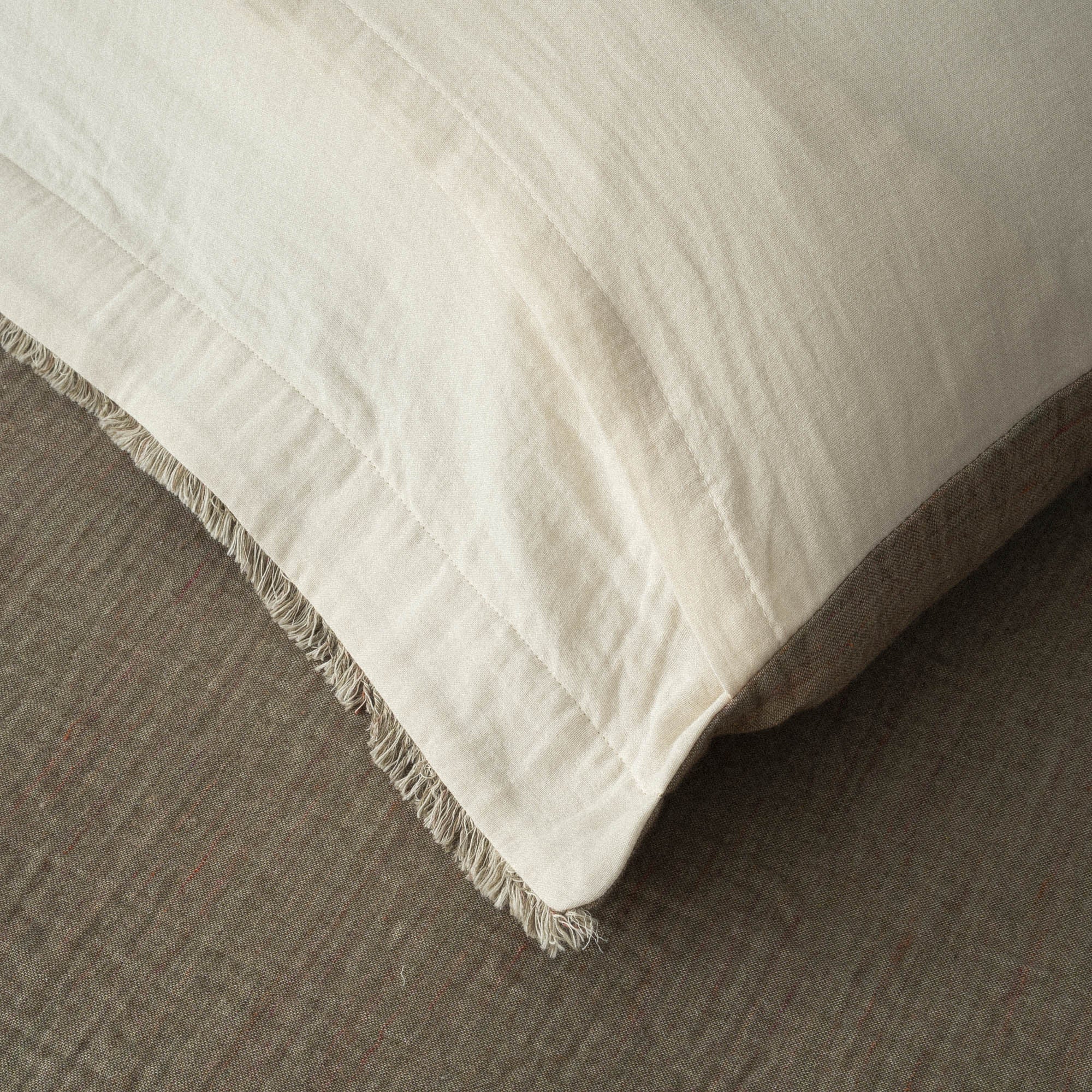 Muna Organic Cotton Double Bedspread Set Inject Green-Cream