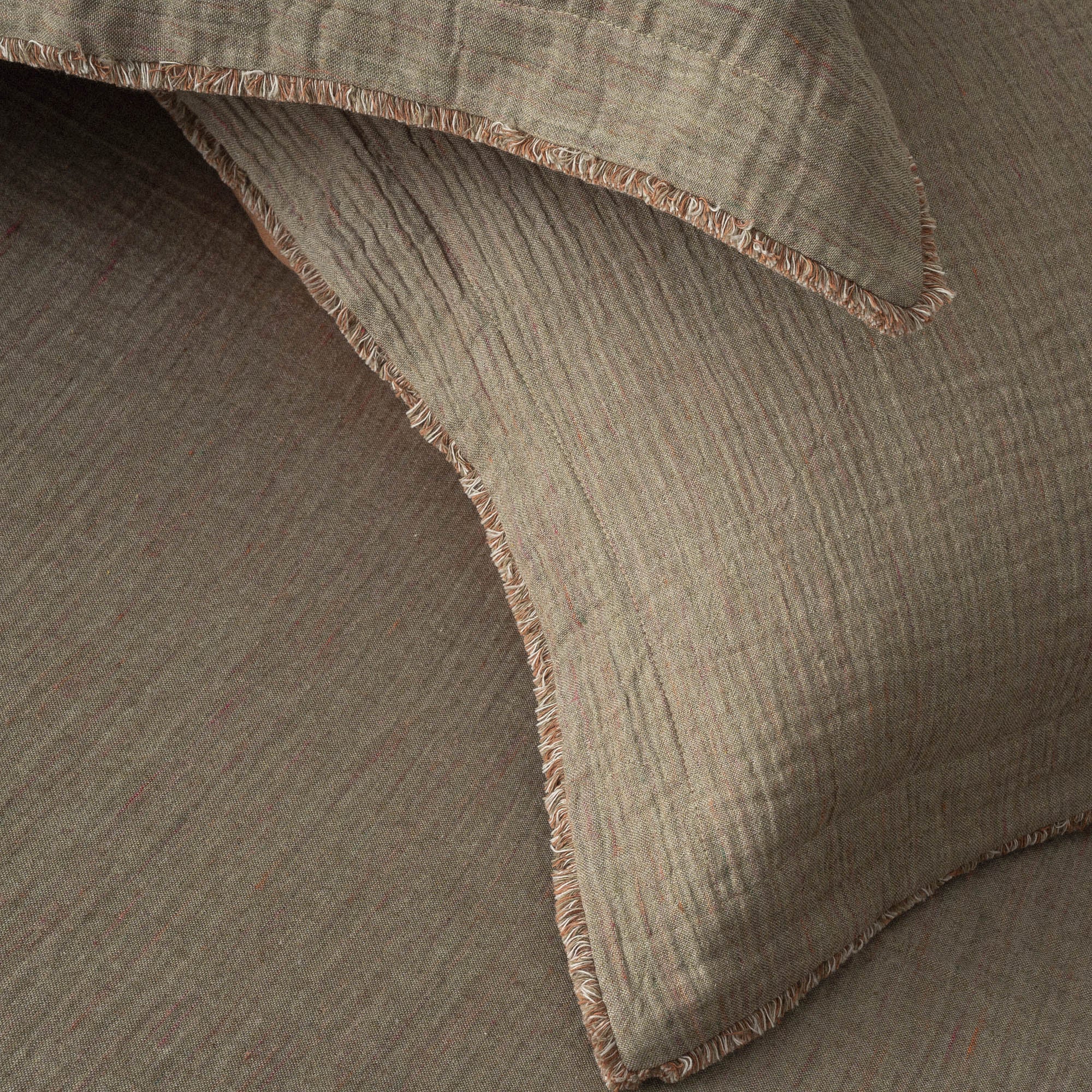 Muna Organic Cotton Inject Double Bedspread Set Green-Terra