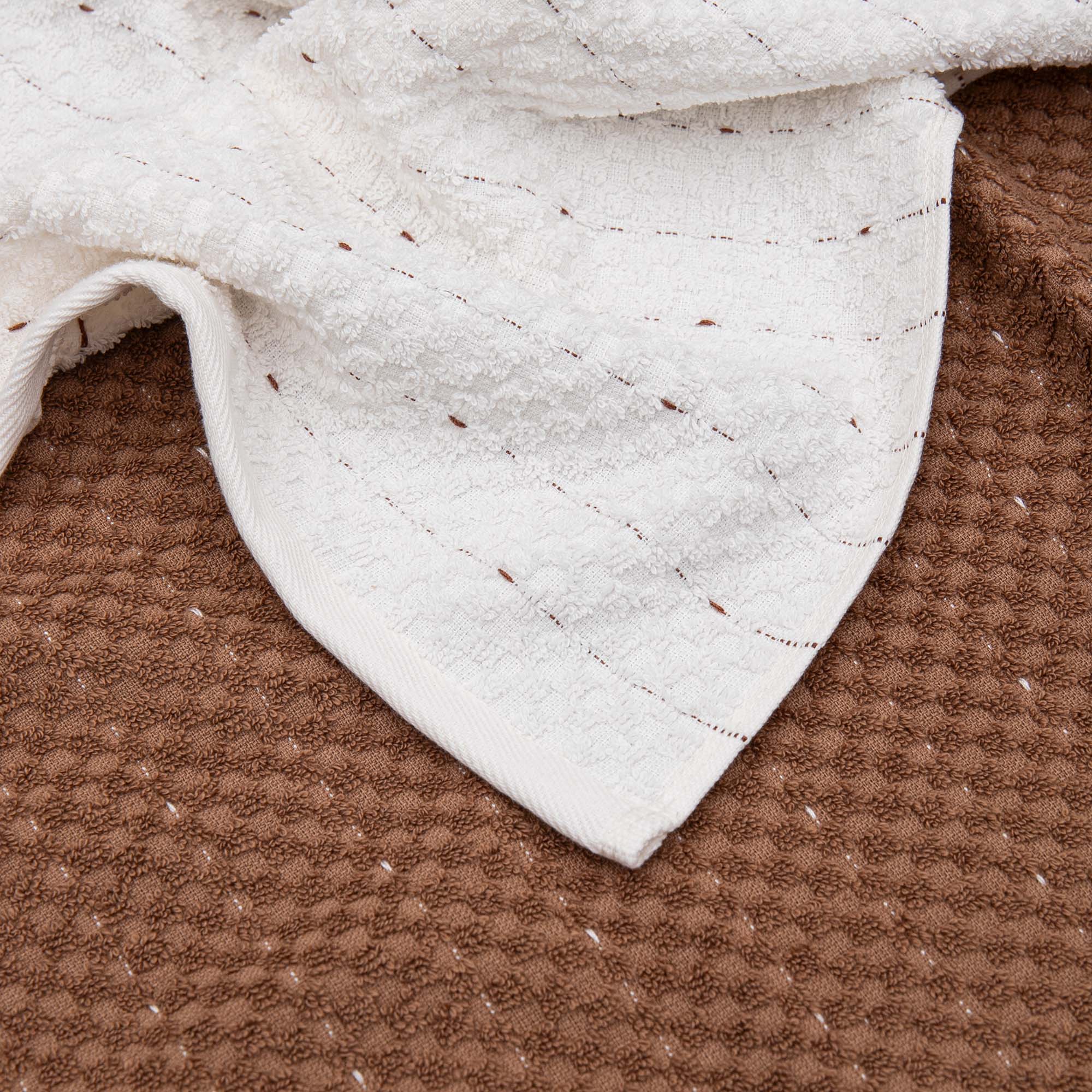 Parla Cotton Bouclé Dish Towel Set of 2 Cream-Brown