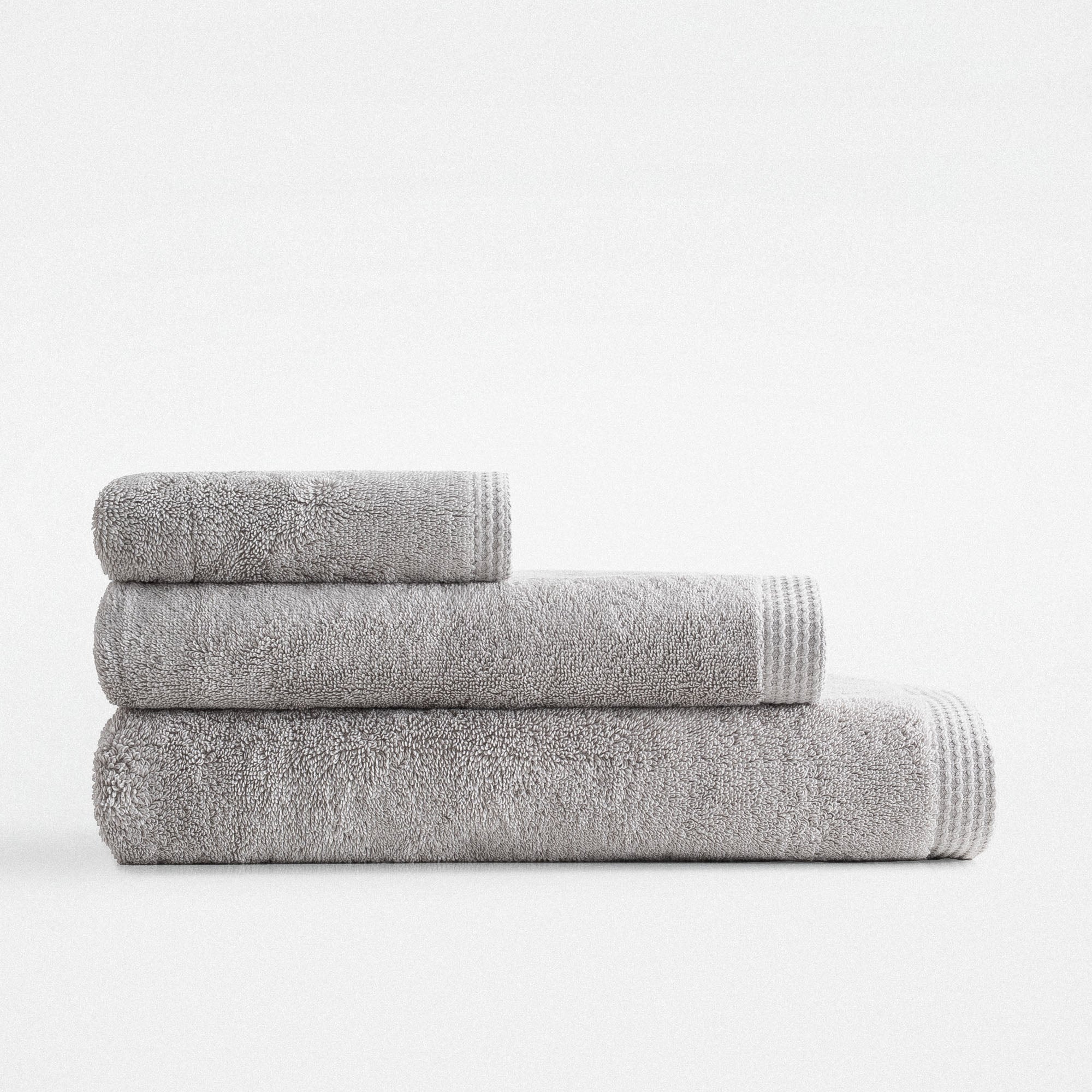 Pure Cotton Organic Bath Towel Set of 3 Gray