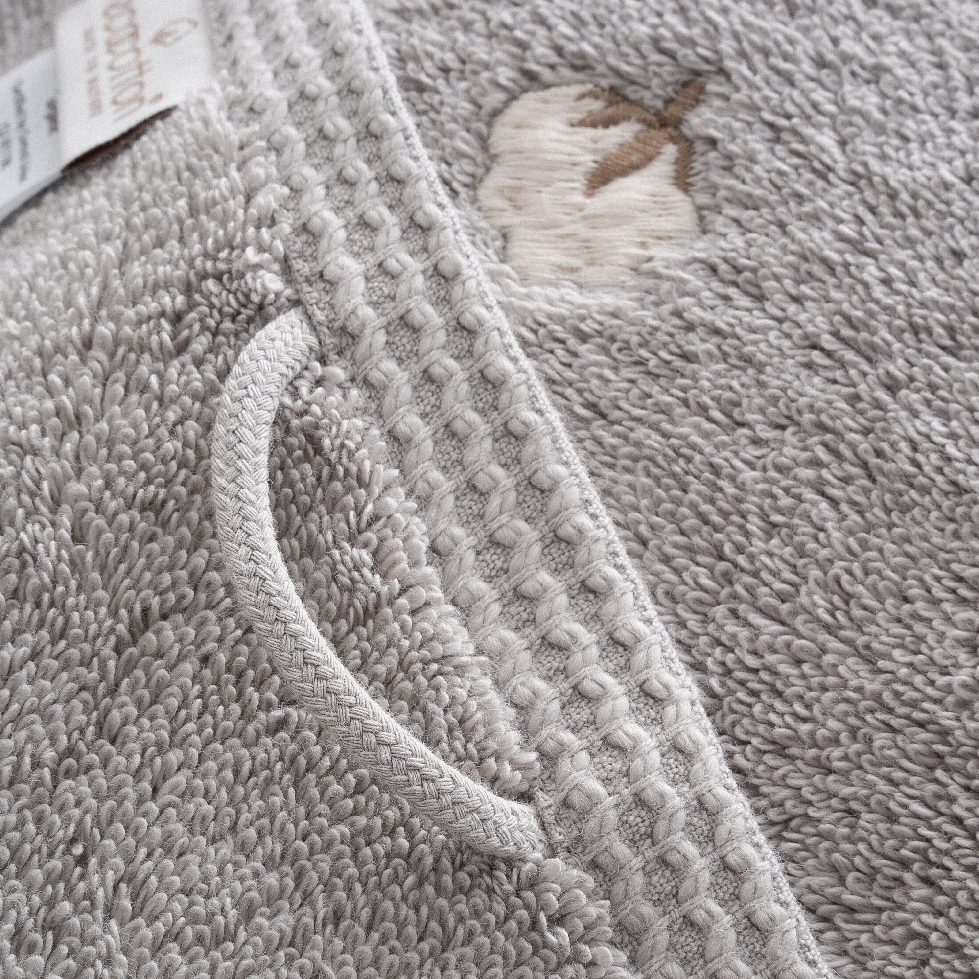 Pure Cotton Organic Turkish Cotton Bath Towel Set of 3 Gray