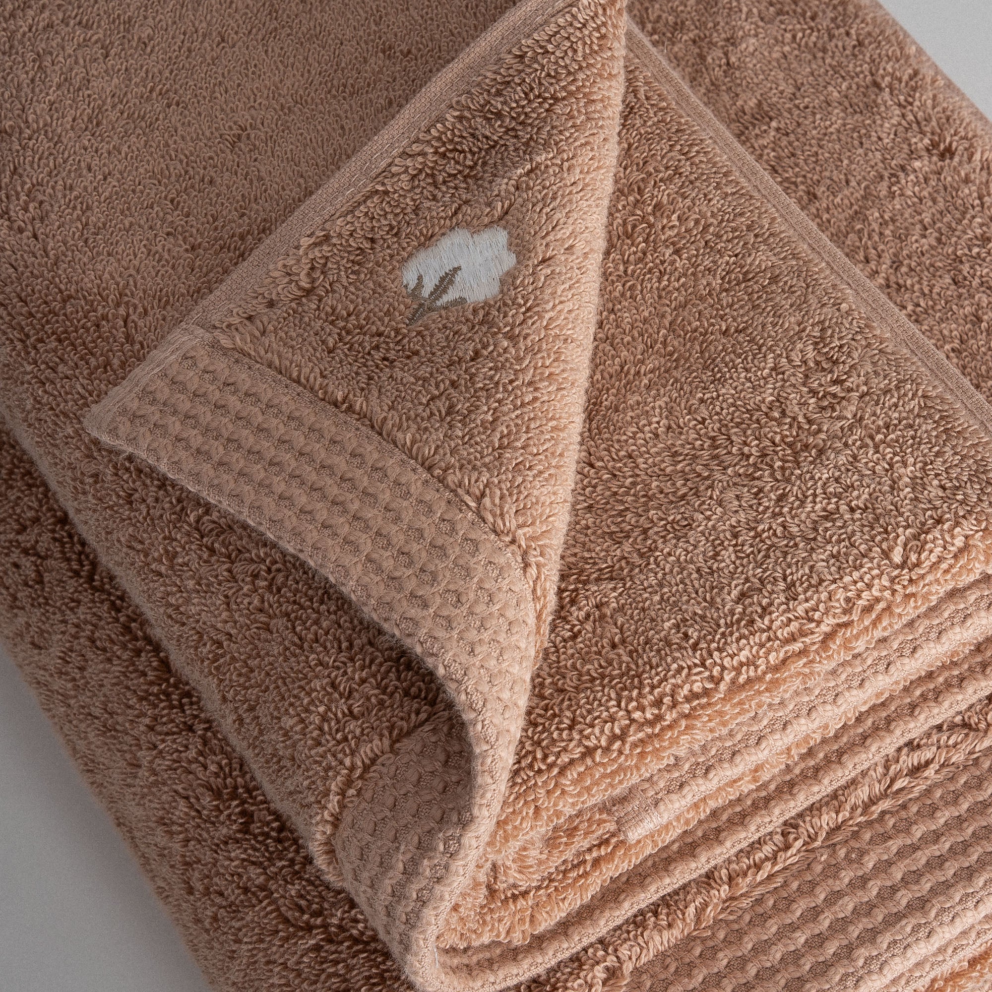 Pure Cotton Organic Turkish Cotton Bath Towel Set of 3 Brown