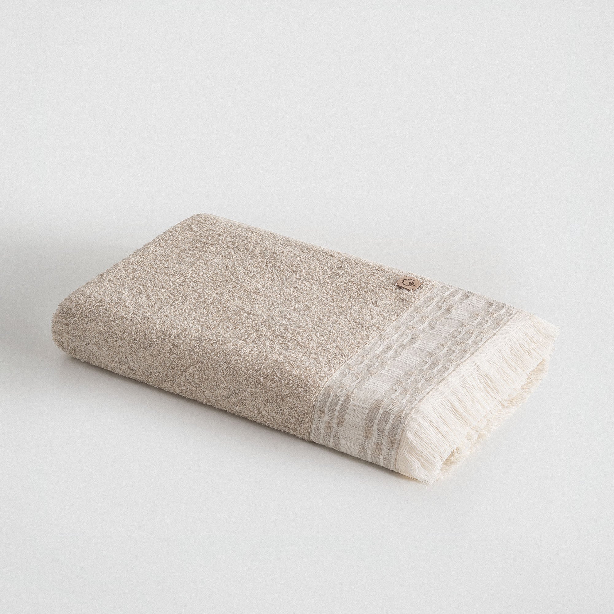 Ramina Organic Cotton Hemp Men's Bath Towel Beige