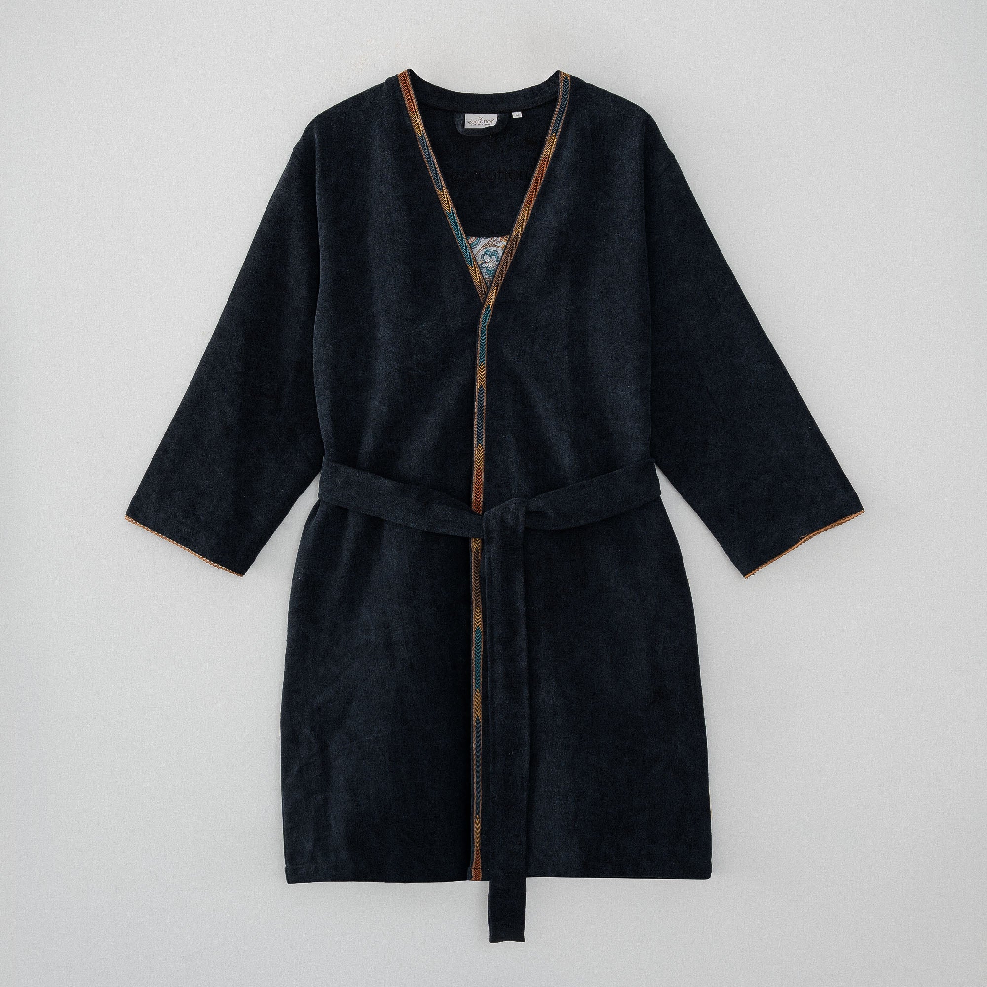 Revna Organic Turkish Cotton Women's Dressing Gown Black