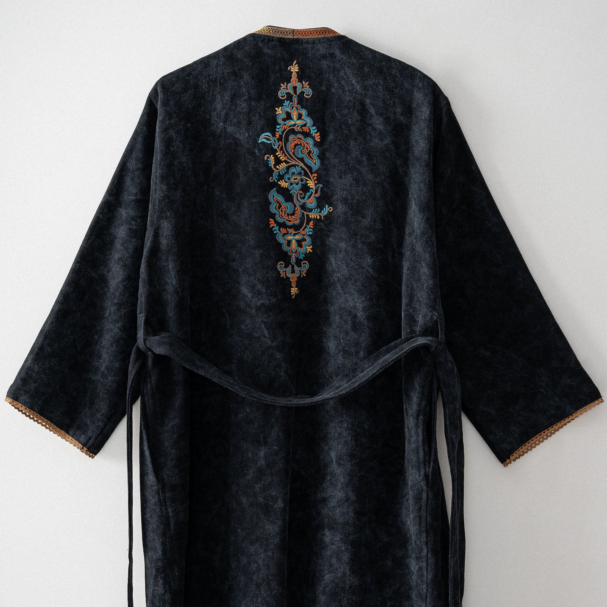 Revna Organic Turkish Cotton Women's Dressing Gown Black