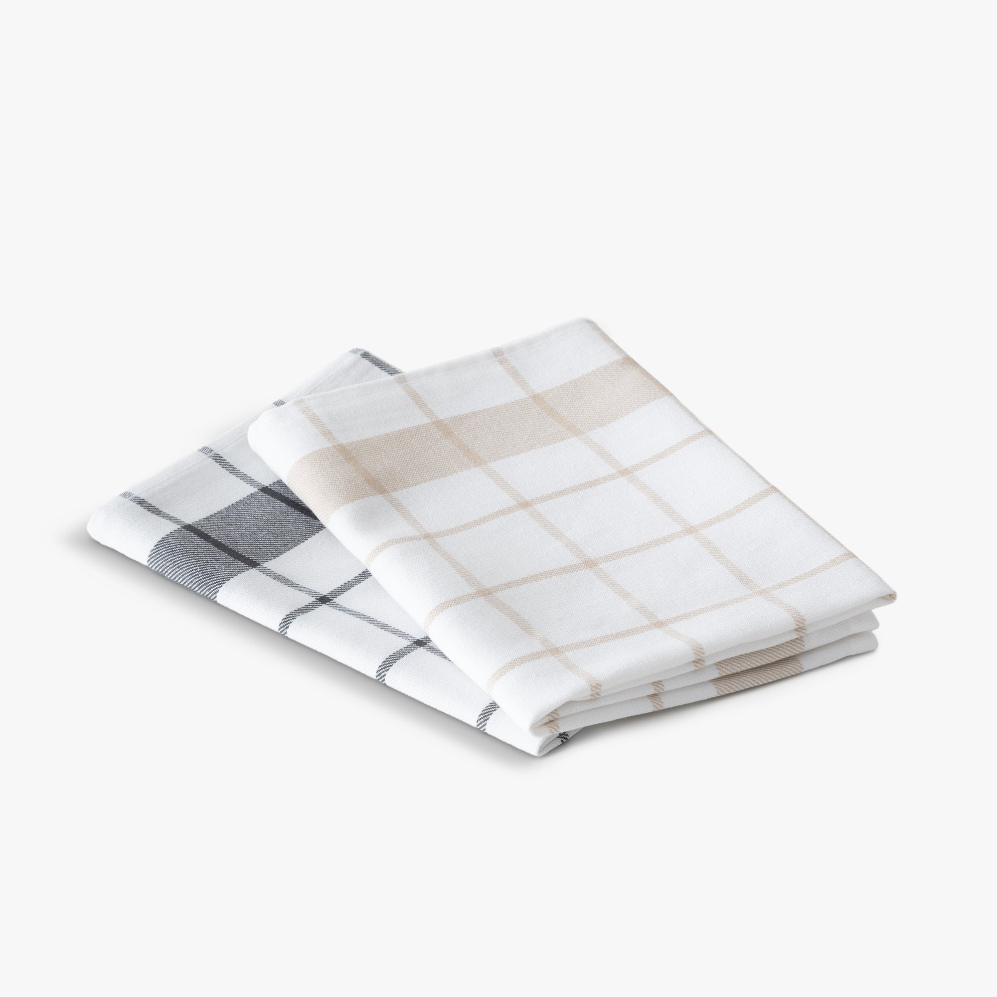 Esila Turkish Cotton Drying Cloth Set of 2 Beige/Anthracite