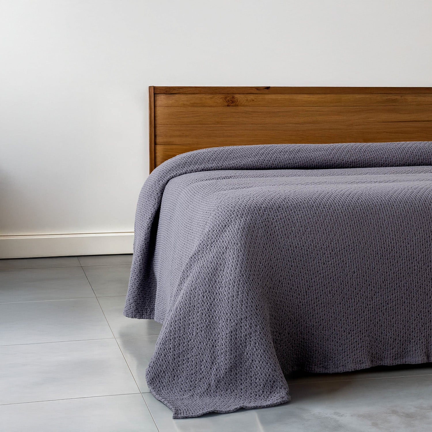 Lara Turkish Cotton Single Pique Bedspread Purple