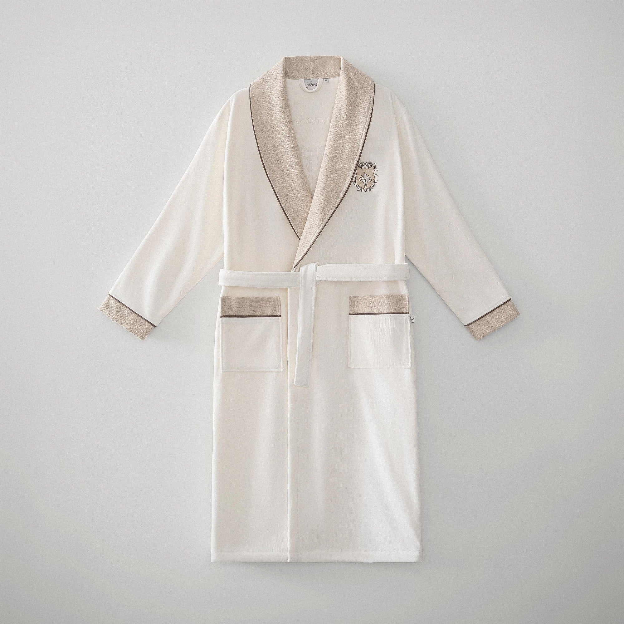 Leyna Organic Turkish Cotton Men's Bathrobe Cream