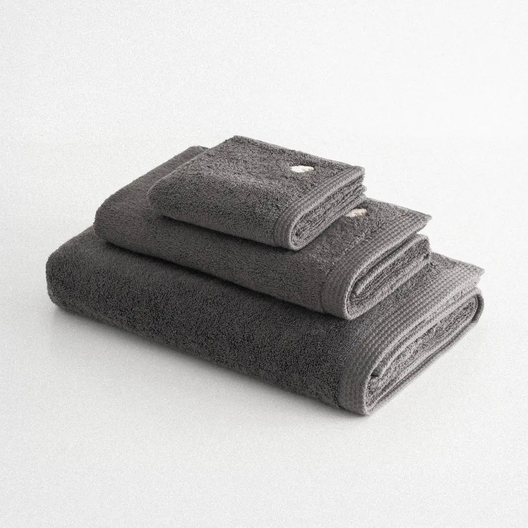 Pure Cotton Organic Bath Towel Set of 3 Anthracite