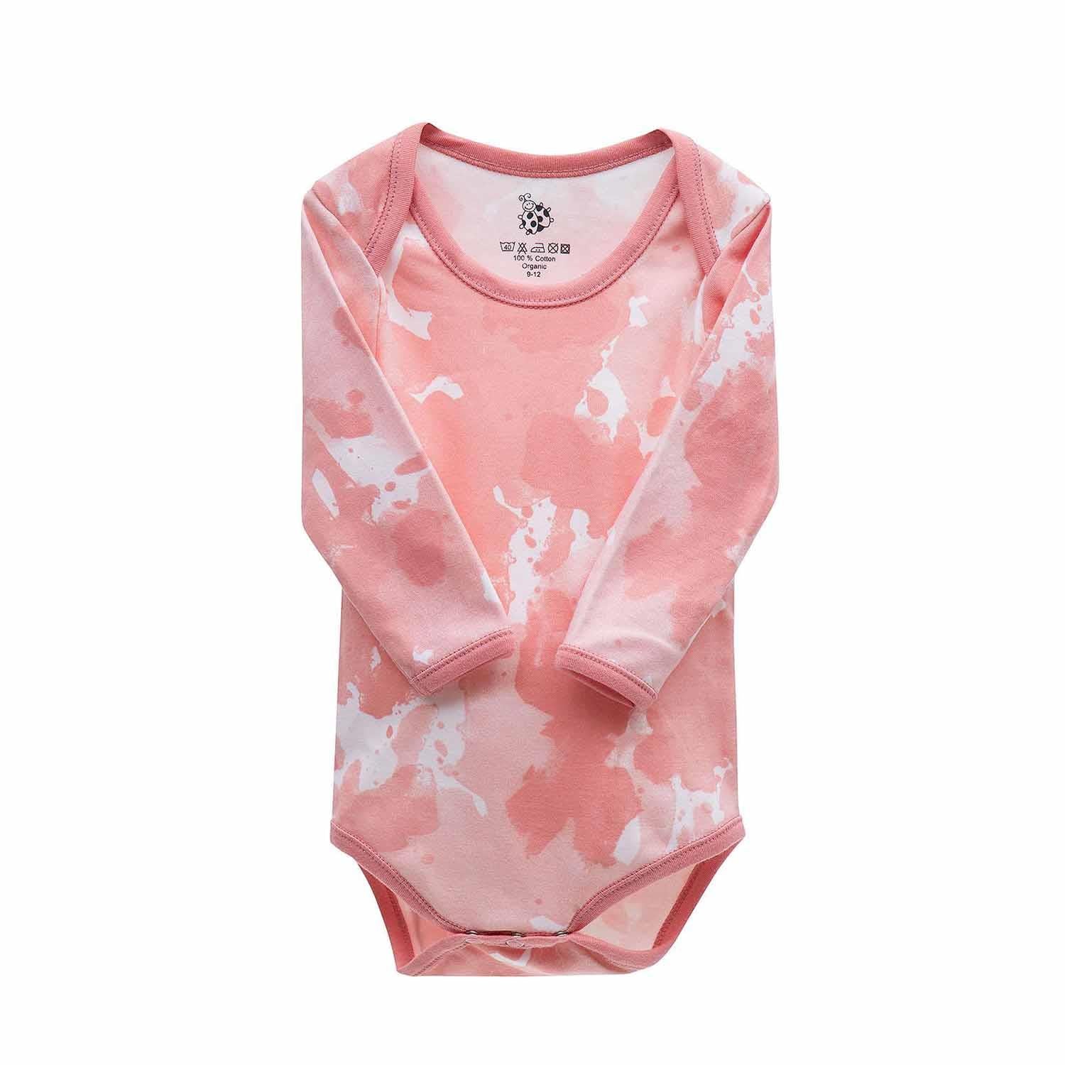 Rosa Organic Cotton Baby Bodysuit Set of 2 Long Sleeved White-Salmon