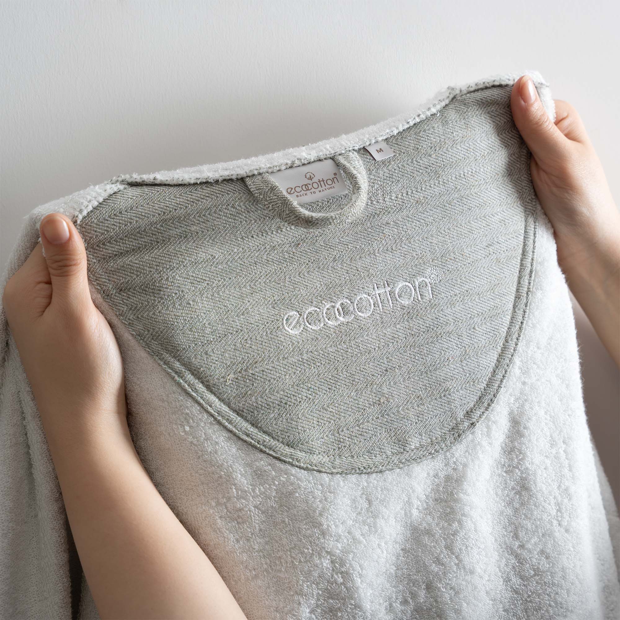 Erva Organic Cotton Linen Men's Bathrobe Khaki