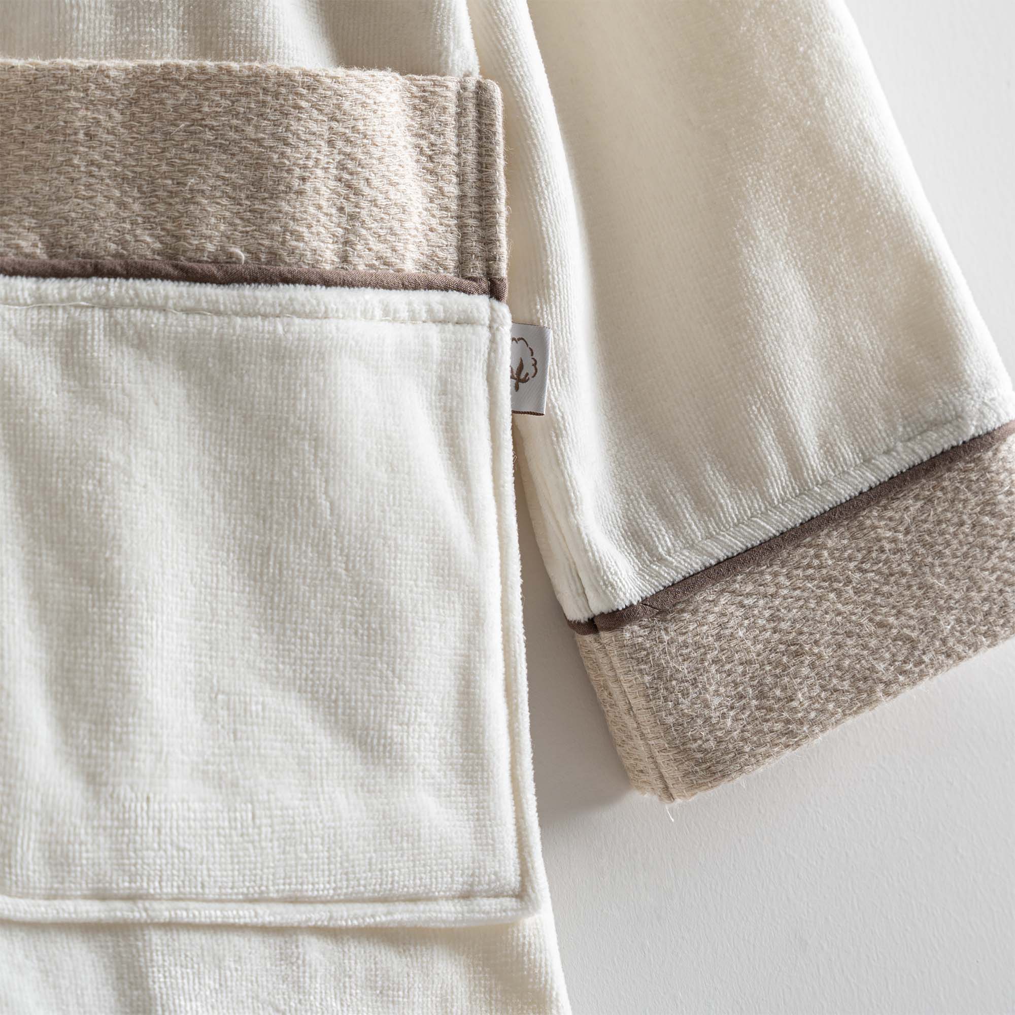 Leyna Organic Turkish Cotton Men's Bathrobe Cream