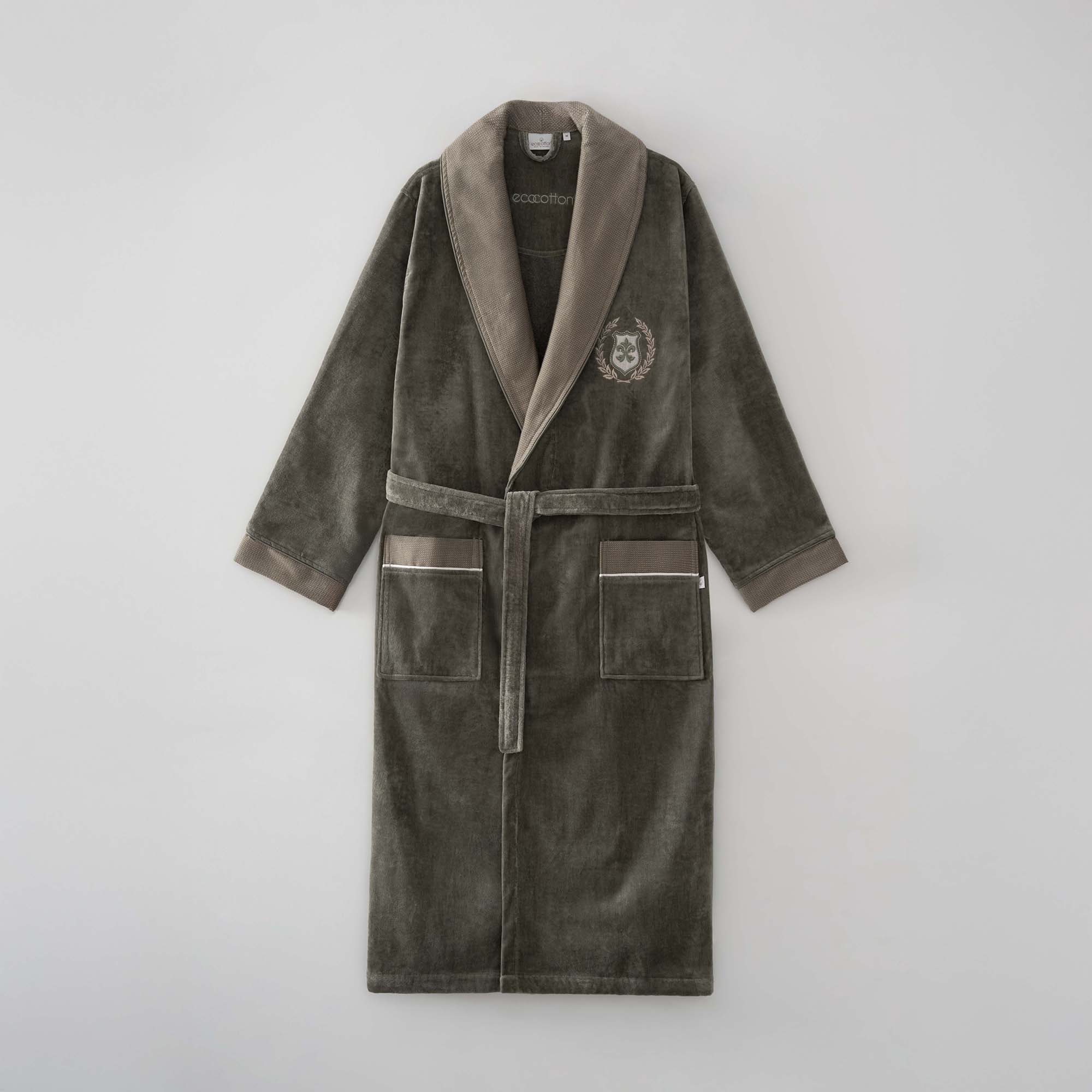 Masal Man Bathrobe 100% Organic Cotton Embroidery Green