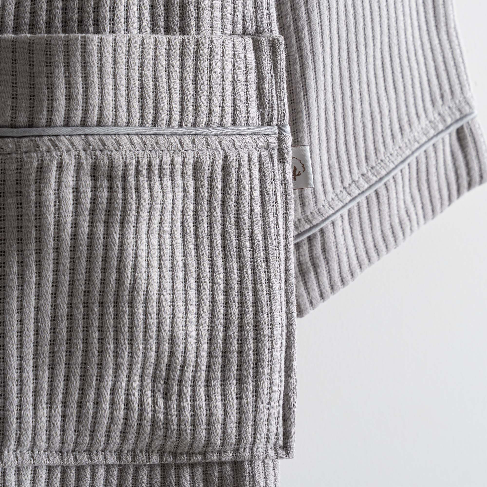 Alessa Organic Cotton Pique Men's Bathrobe Gray