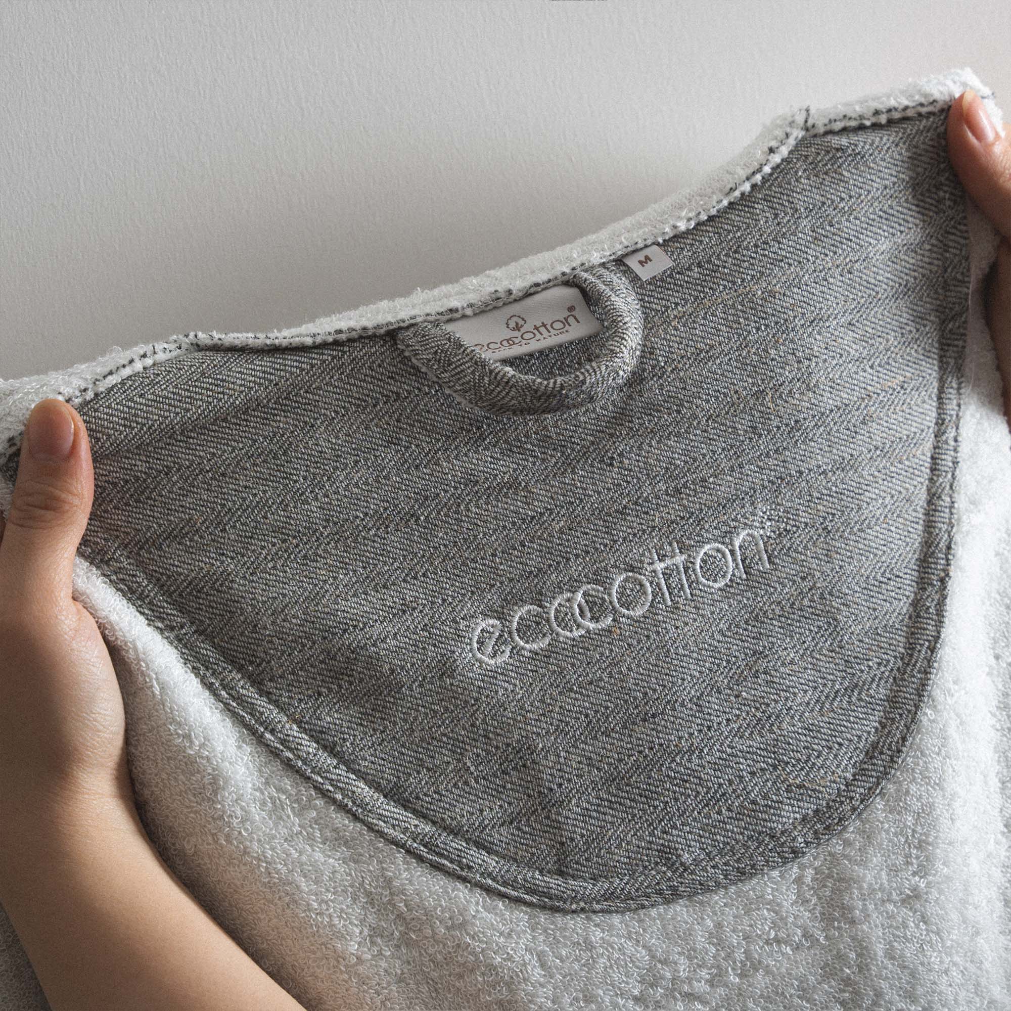 Erva Organic Cotton Linen Men's Bathrobe Anthracite