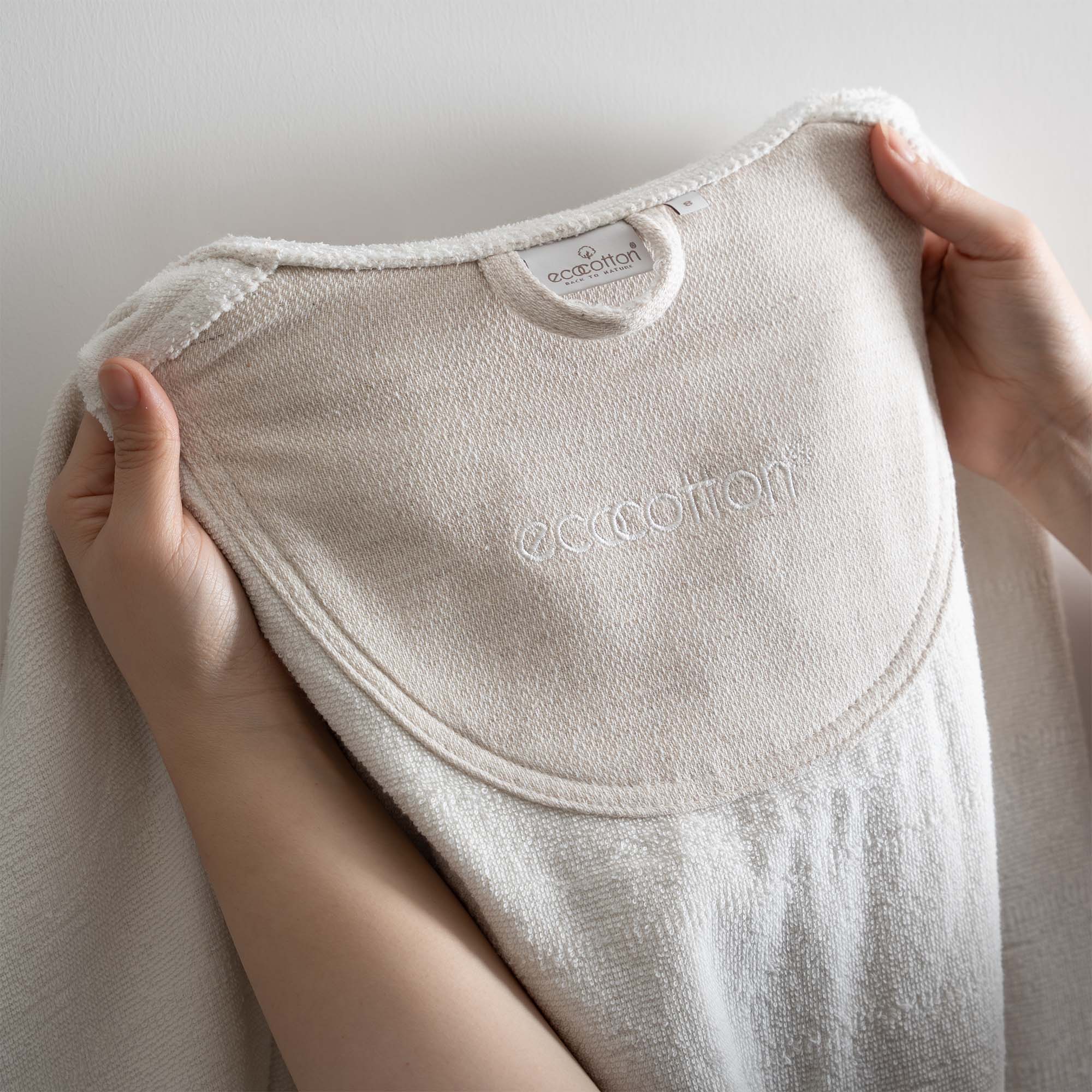 Hasna Organic Cotton Linen Women's Bathrobe Beige