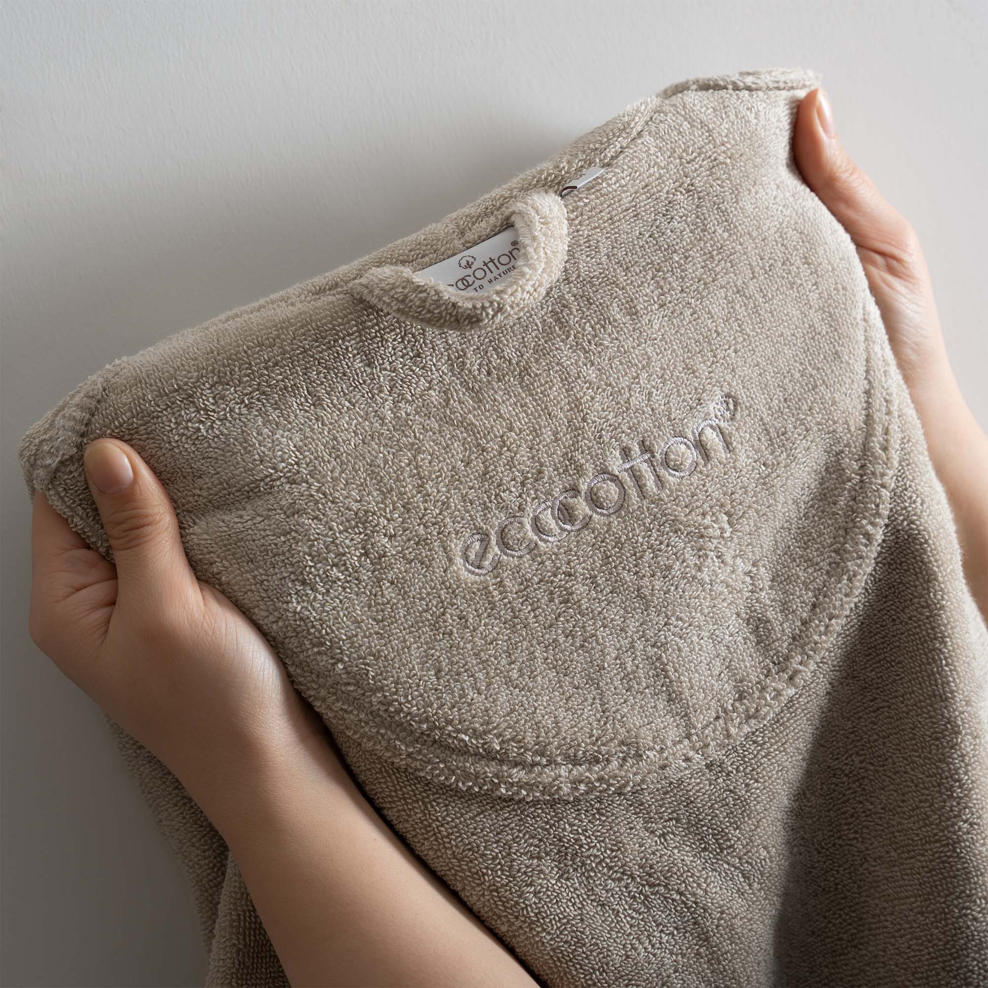 Pure Cotton Organic Cotton Men's Bathrobe Beige