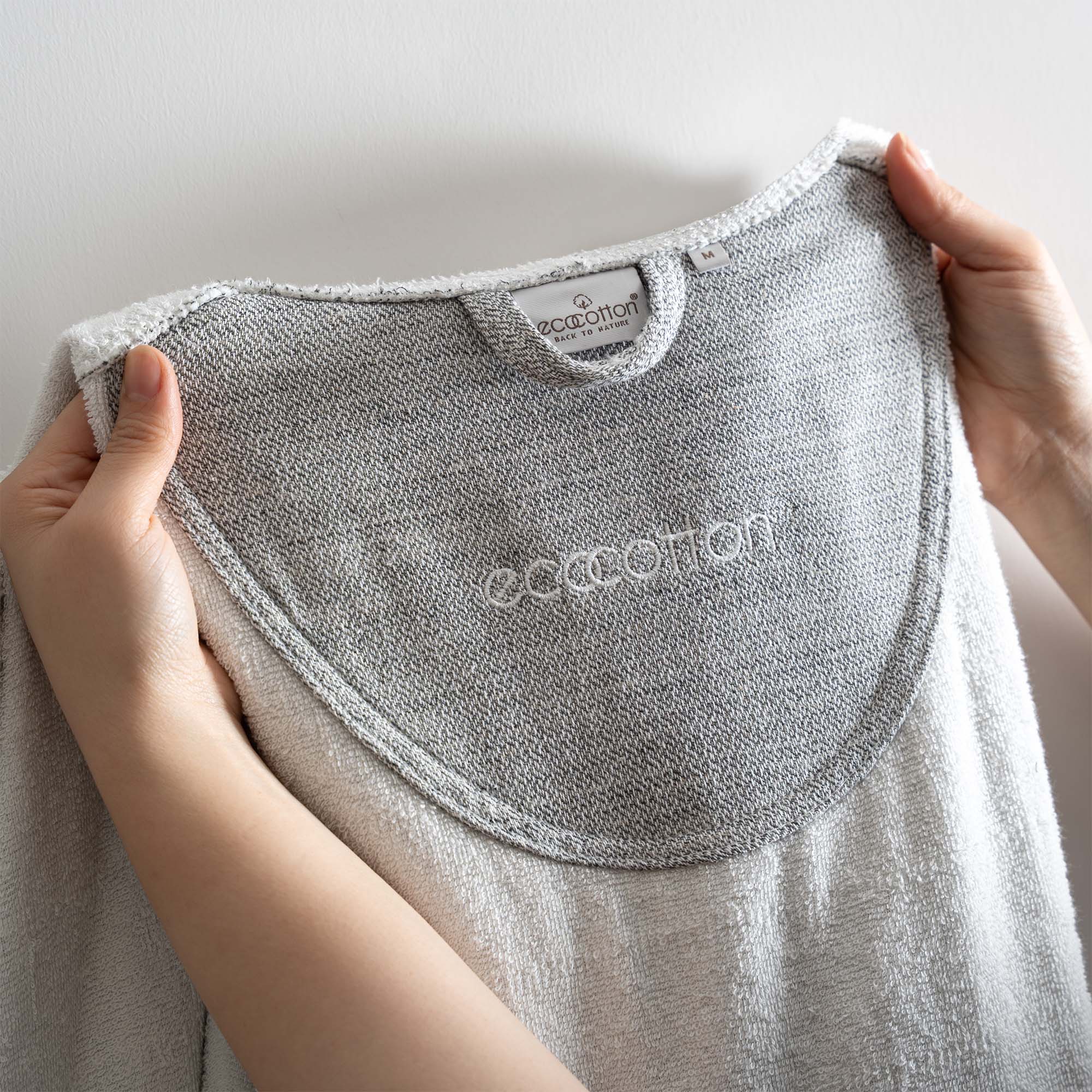 Hasna Organic Cotton Linen Men's Bathrobe Anthracite