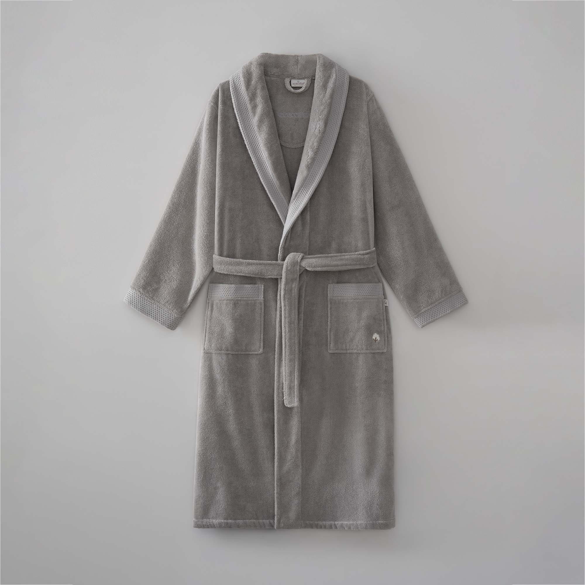 Pure Cotton Organic Turkish Cotton Men's Bathrobe Gray